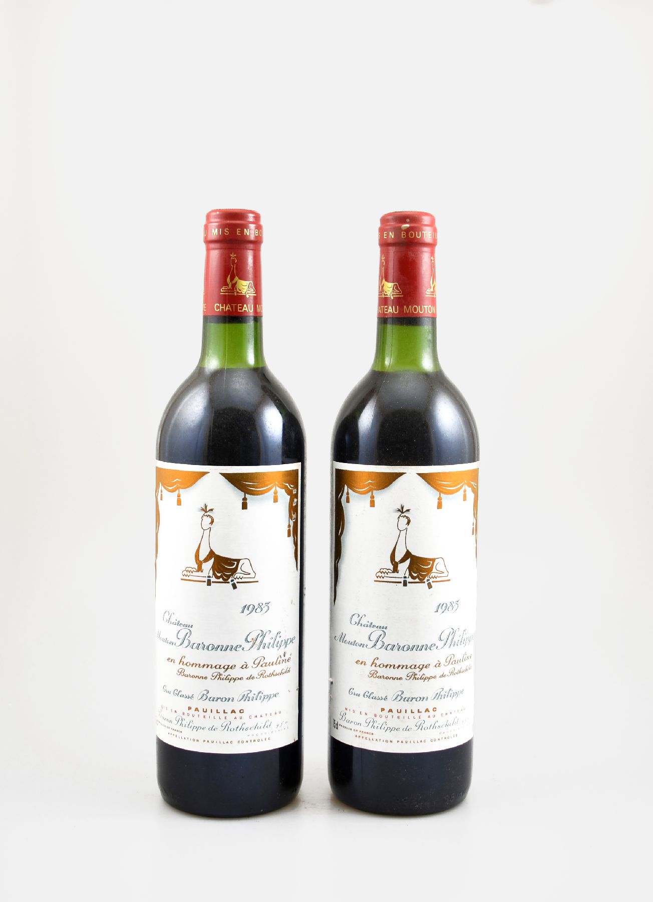 5 Flaschen 1983 Chateau Mouton Baronne Philippe en hommage a Pauline Baronne Philippe de Rothschild, Pauillac, Cru Classe, je ca. 75 cl, ...