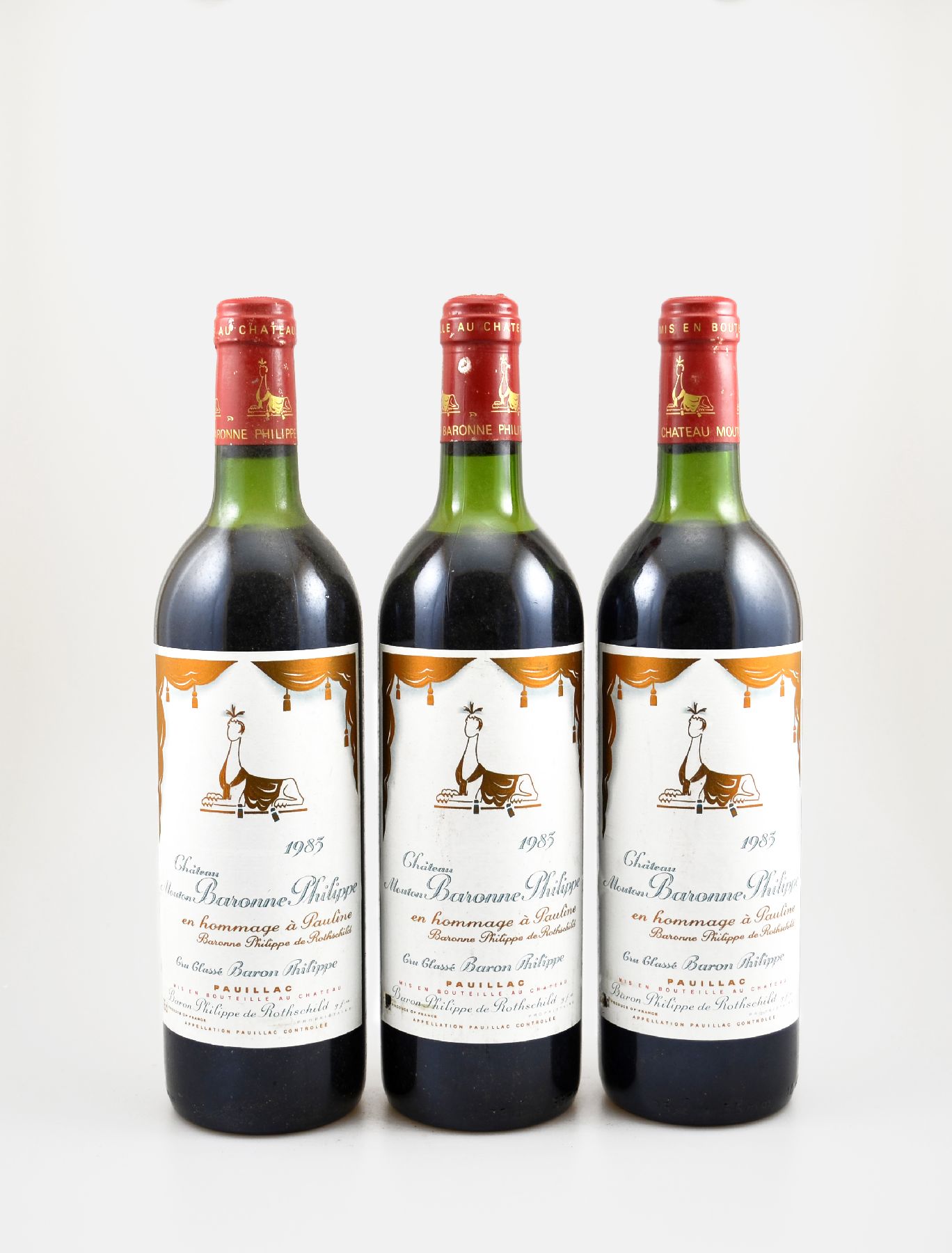 Detail a: 5 Flaschen 1983 Chateau Mouton Baronne Philippe en hommage a Pauline Baronne Philippe de Rothschild, Pauillac, Cru Classe, je ca. 75 cl, ...