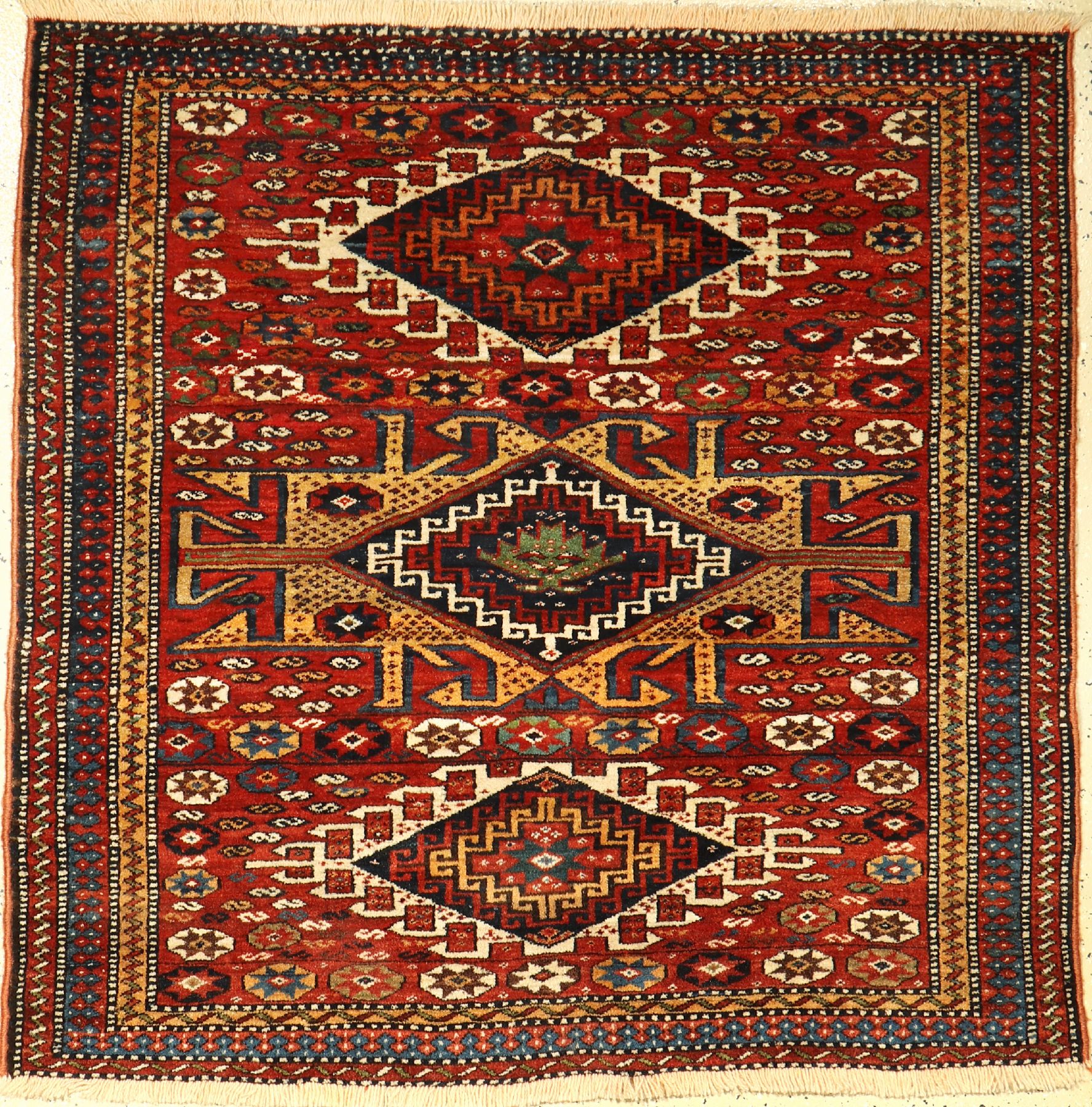 Feiner Kordi alt, Persien, um 1940, Wolle auf Wolle, ca. 122 x 123 cm, EHZ: 2