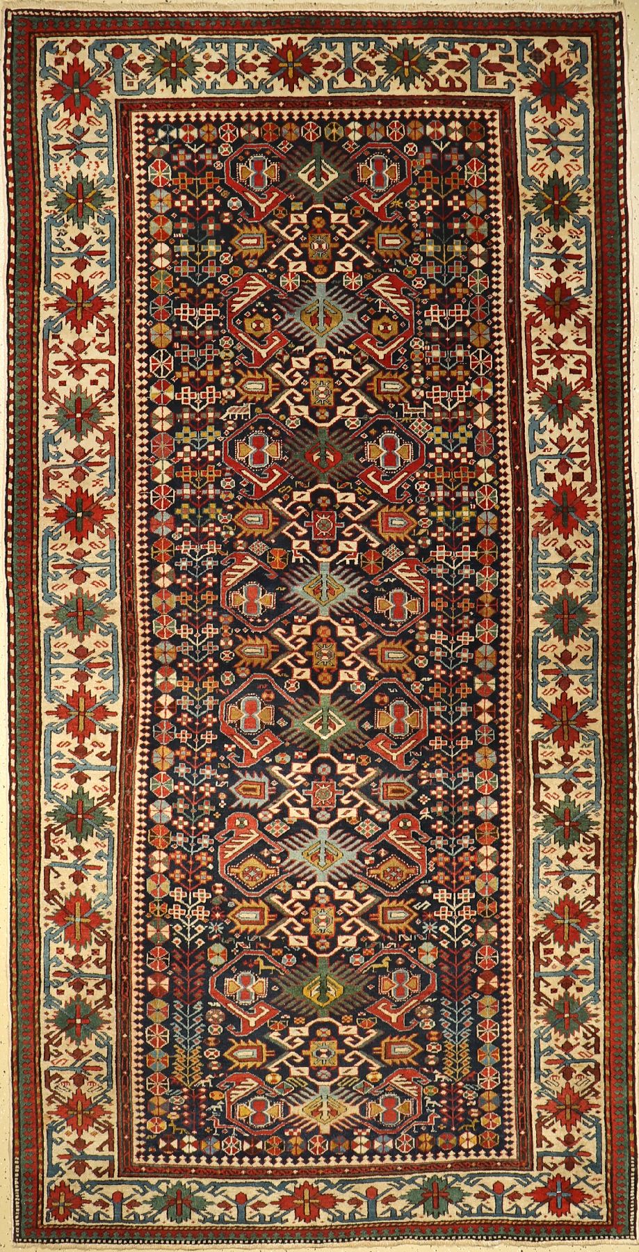 Schirwan alt, Kaukasus, um 1920, Wolle auf Wolle, ca. 290 x 149 cm, EHZ: 2-3