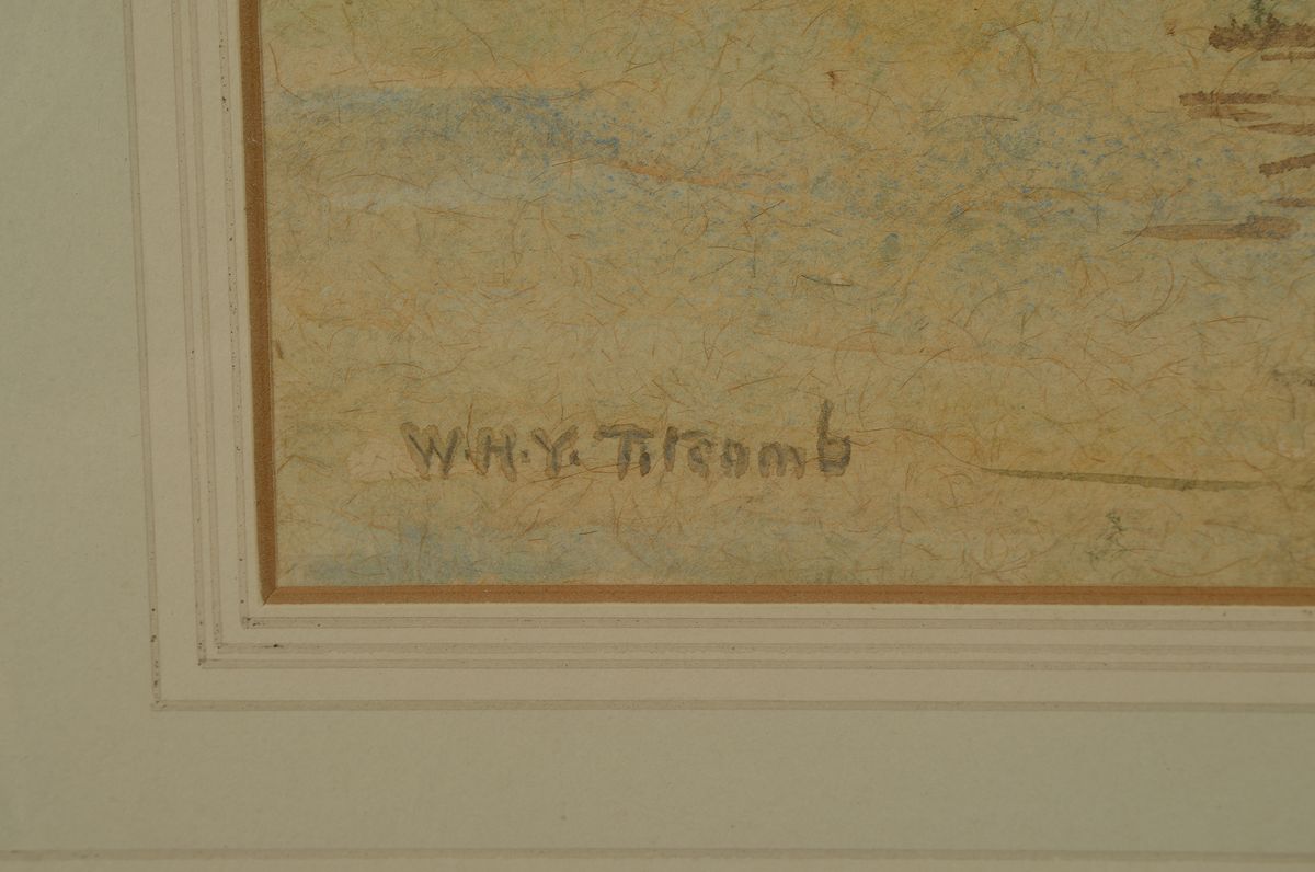 Detail a: William Holt Titcomb, 1859-1930, Blick auf einen Hafen, wohl Venedig, Aquarell auf Papier, links unten signiert, ca. 25x35cm, PP, u.Gl., R. ca. ...