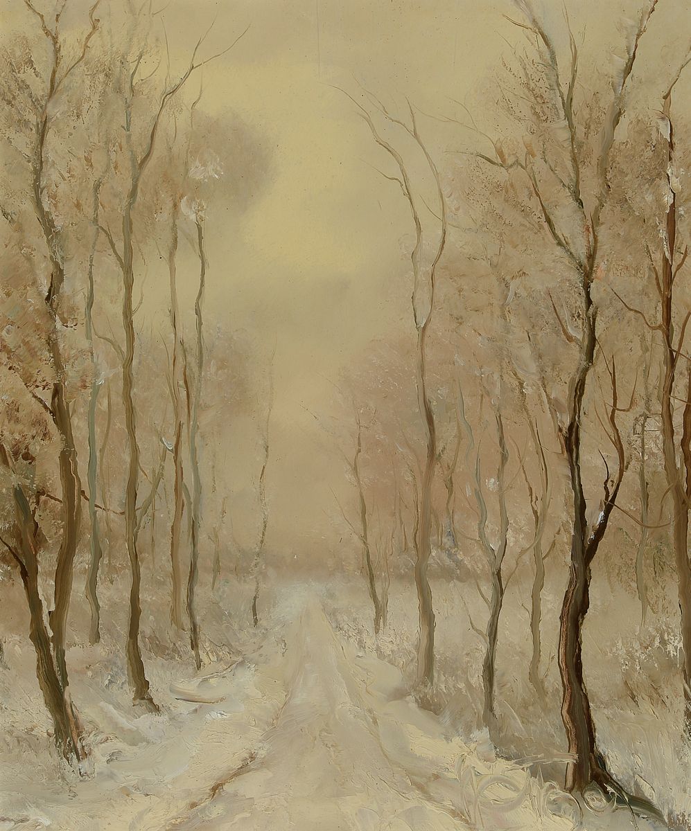 Detail b: Karl Philipp Spitzer, 1887-1954 Speyer, zwei Pendants: Sommerliche und winterlich verschneite Landschaft, Öl/Holz, je ca. 65x55 cm, R.