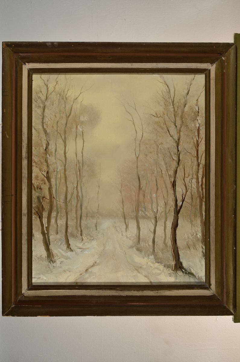 Detail m: Karl Philipp Spitzer, 1887-1954 Speyer, zwei Pendants: Sommerliche und winterlich verschneite Landschaft, Öl/Holz, je ca. 65x55 cm, R.
