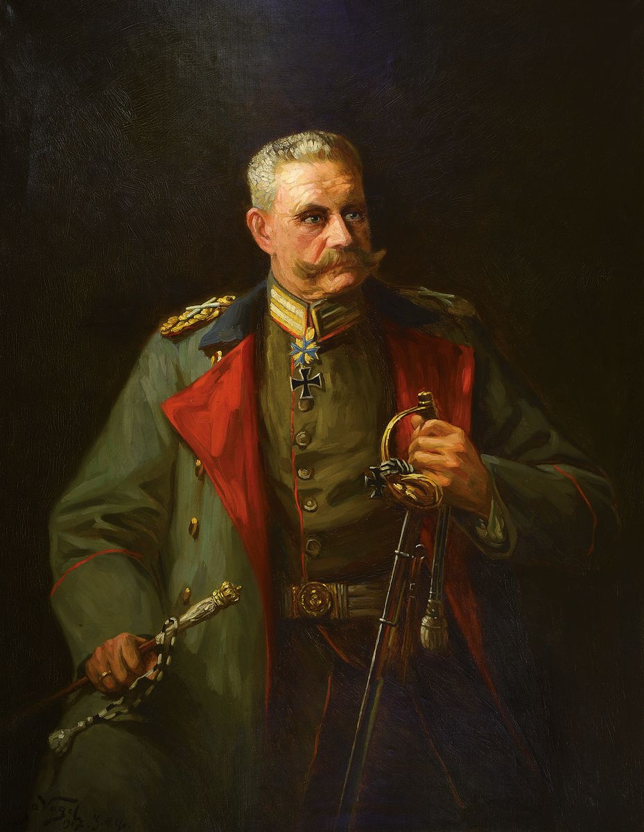 Hugo Vogel, 1855 Magdeburg-1934 Berlin, Porträt des Generalfeldmarschall Paul von Hindenburg; Öl/Lwd, rechts unten signiert und dat. 1917, ca. ...