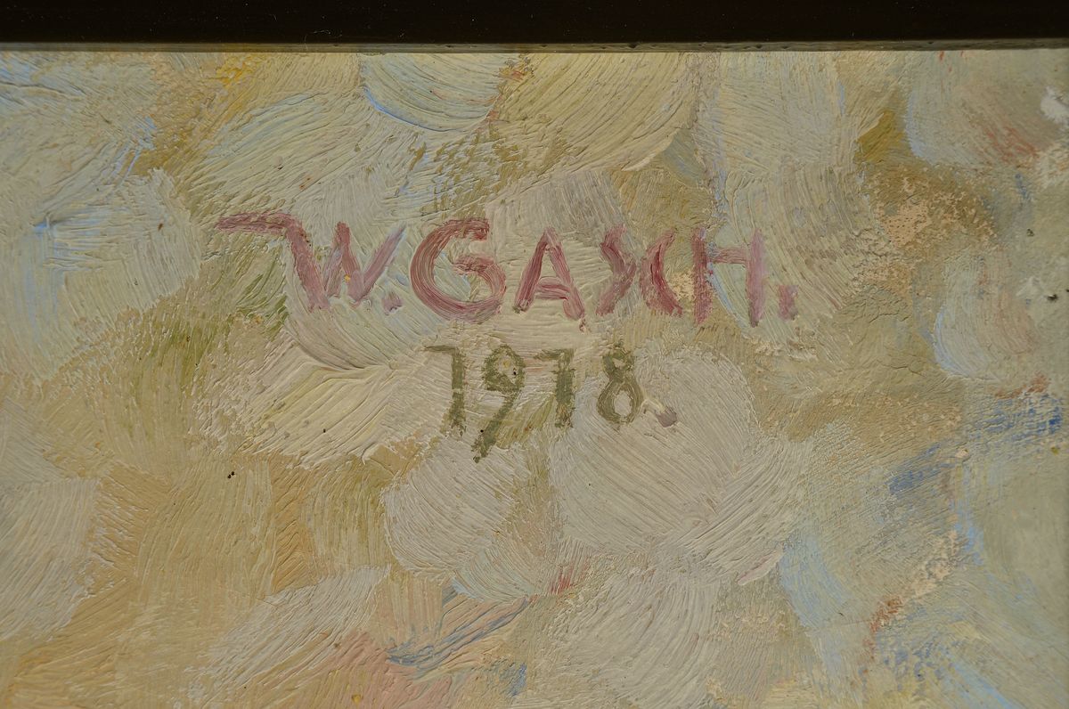 Detail a: Walther Gasch, 1886 Leipzig-1962 Nentershausen, Porträt einer Lautespielerin, Öl/Lwd, rechts oben signiert und dat. 1918, ca. 80x60cm, R. ca. ...