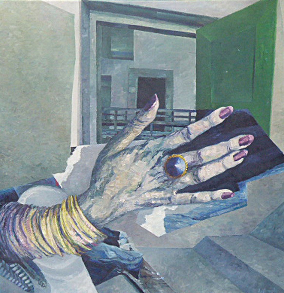 Peter Hopfensitz, geb. 1958, Ohne Titel, Acryl auf Lwd, rechts unten signiert, ca. 90x90cm
