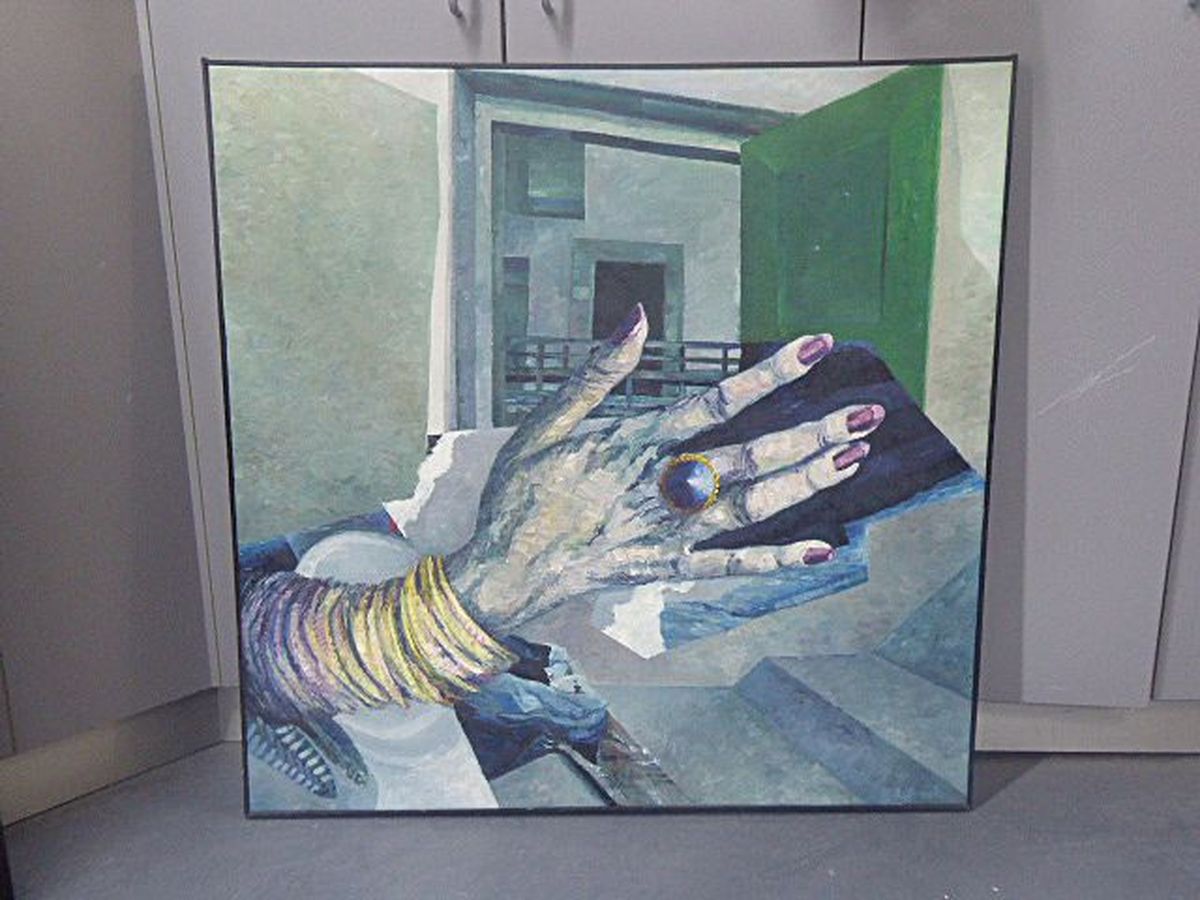 Detail k: Peter Hopfensitz, geb. 1958, Ohne Titel, Acryl auf Lwd, rechts unten signiert, ca. 90x90cm