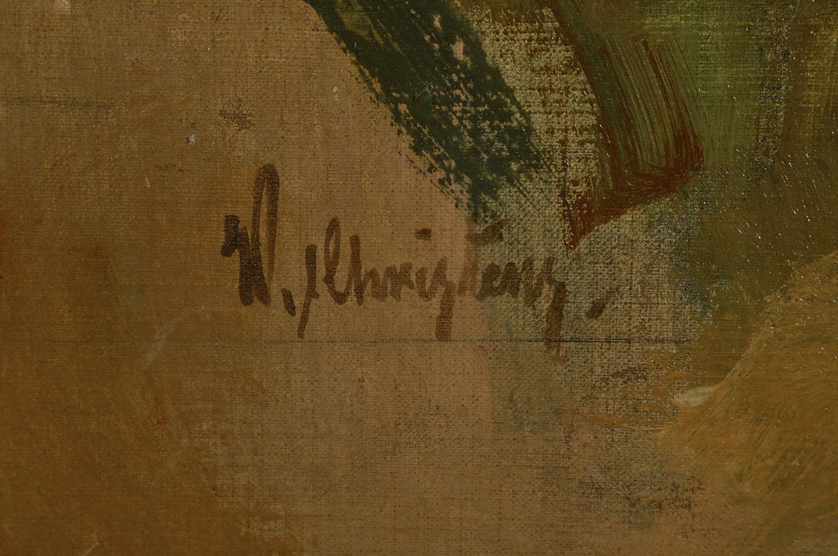 Detail a: Wilhelm Christens, 1878 Düsseldorf-1964, Stehender weiblicher Akt, Ölstudie auf Malkarton, links unten signiert, ca. 63x41.5cm, R. ca. 72x51cm