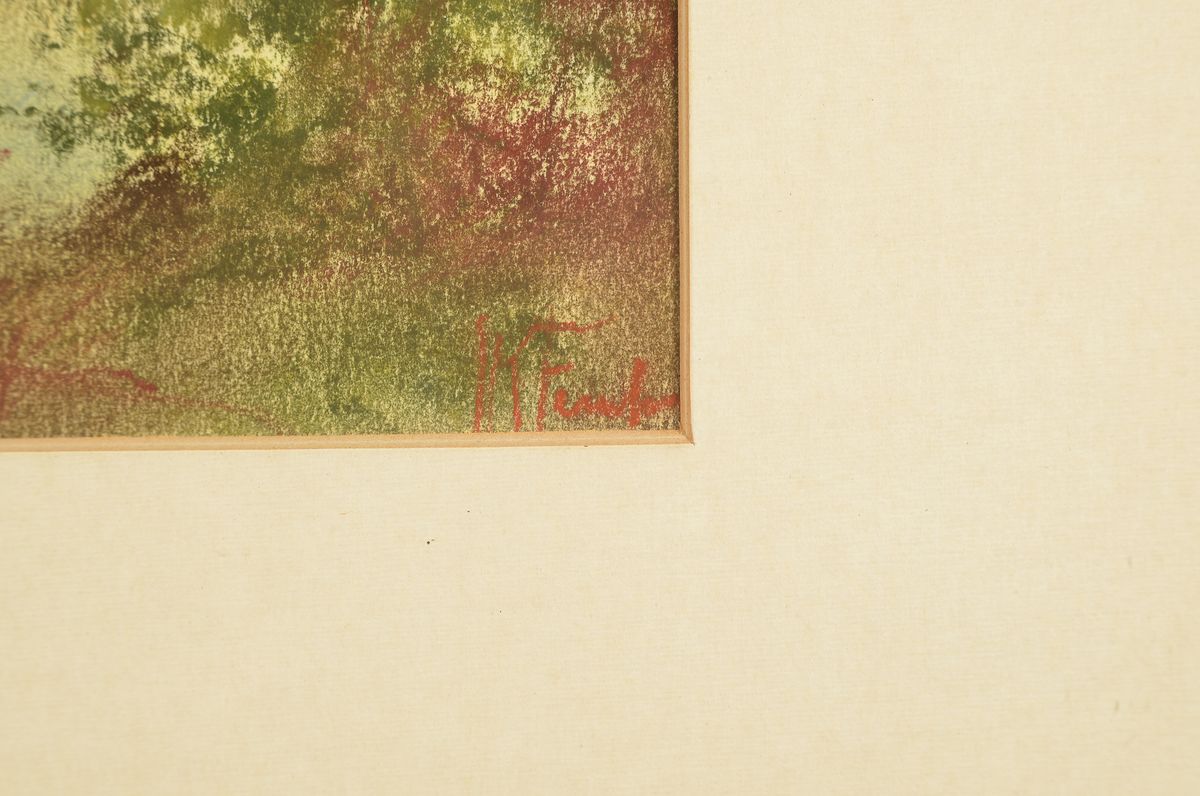 Detail a: Hanni Franke, 1890 Hochheim-1973 Frankfurt, Parkansicht, Pastell auf Papier, rechts unten signiert, 30x43cm, PP, u.Gl., R. ca. 54x66cm