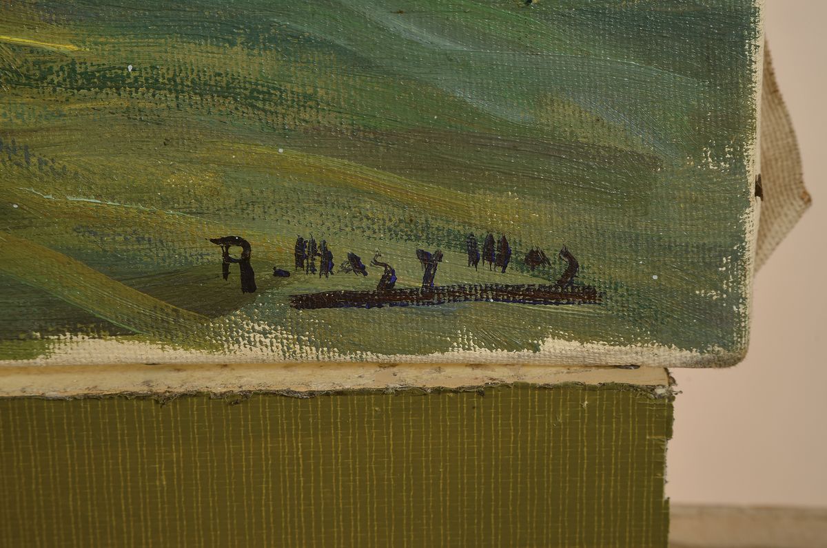 Detail a: Ramon Mas i Mas, 1911 Barcelona-1989, Gebäude am Wasserlauf, Öl/Lwd, rechts unten signiert, ca. 65x80cm
