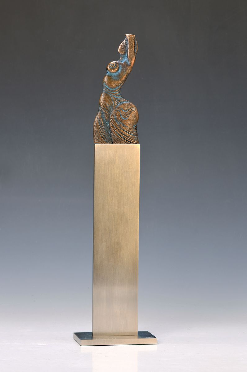 Ernst Fuchs, 1930-2015, Skulptur Venusische Zeichen, sign., num. 191/1000, H. ca. 40 cm