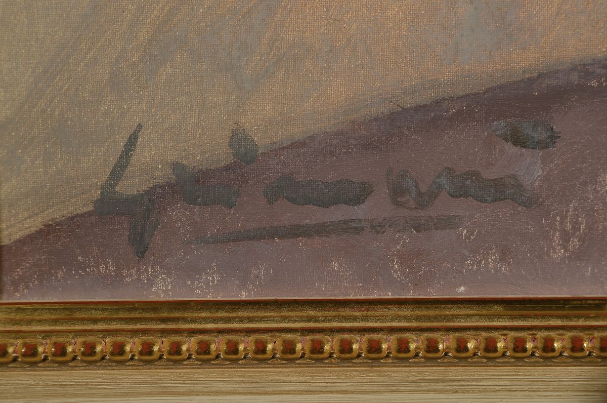 Detail a: Beppe Grimani, 1911 Castro-1998, Cardi e garofani (Disteln und Nelken), Öl/Lwd, links unten signiert, rückseitig nochmals signiert und betitelt, ...