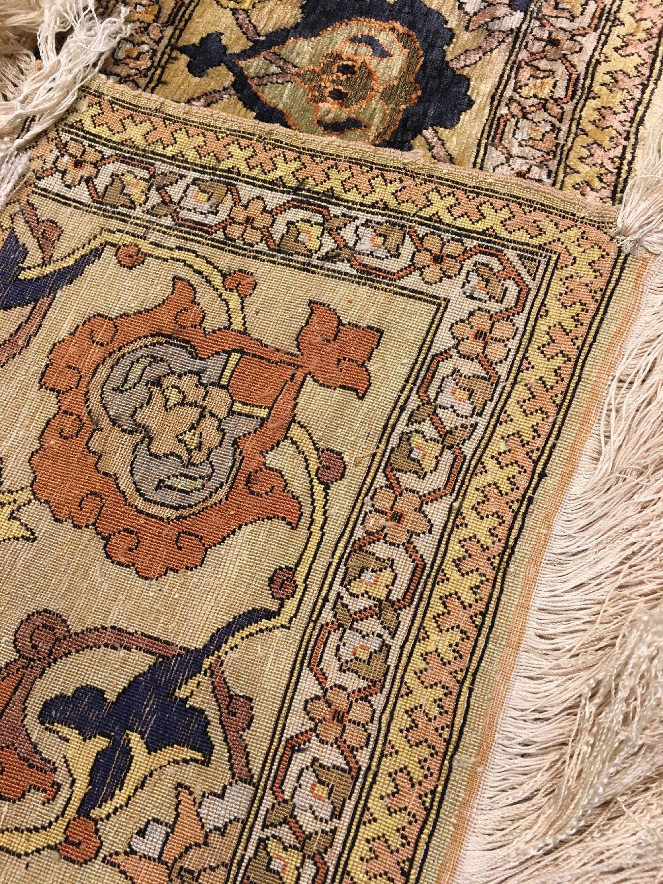 Detail h: Feiner Seiden Kum Kapi alt (Wagireh), Türkei Istanbul, um 1920/1930, reine Naturseide mit Metallbrokat. Spätere Kum Kapi produktion mit ...