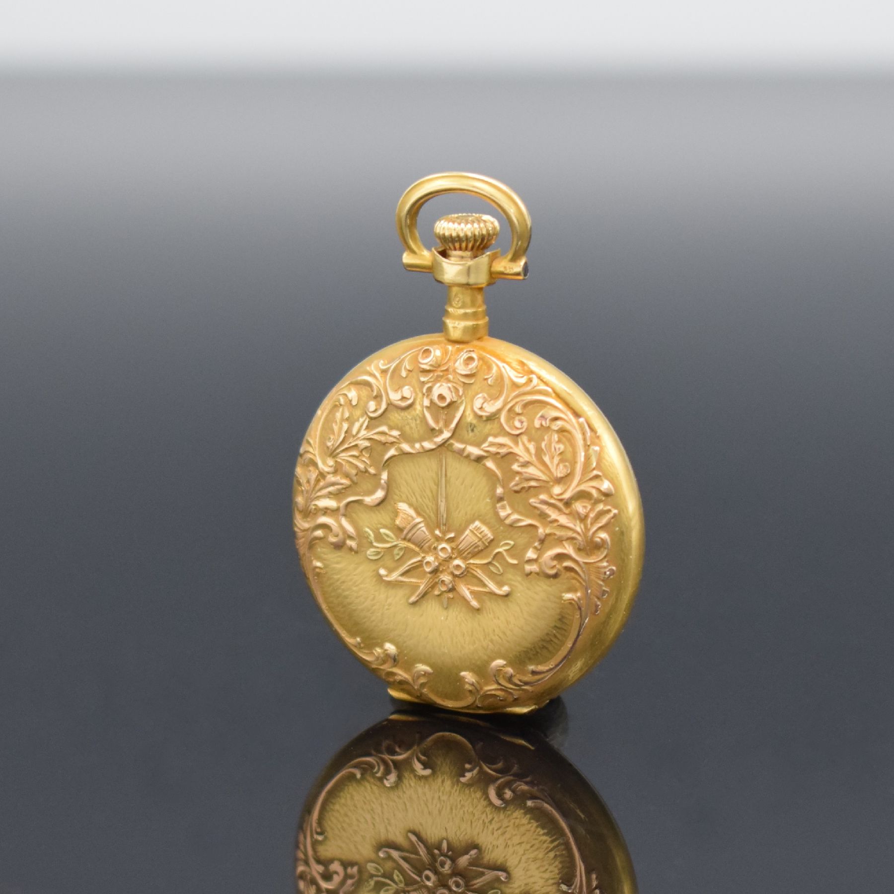 Detail j: ZENITH / Anonym 2 Damentaschenuhren in Gold,Schweiz um 1910, 1 x Zenith, offenes & floral verziertes Louis-XVI-Geh. in GG 750/000, Emailzifferbl., ...