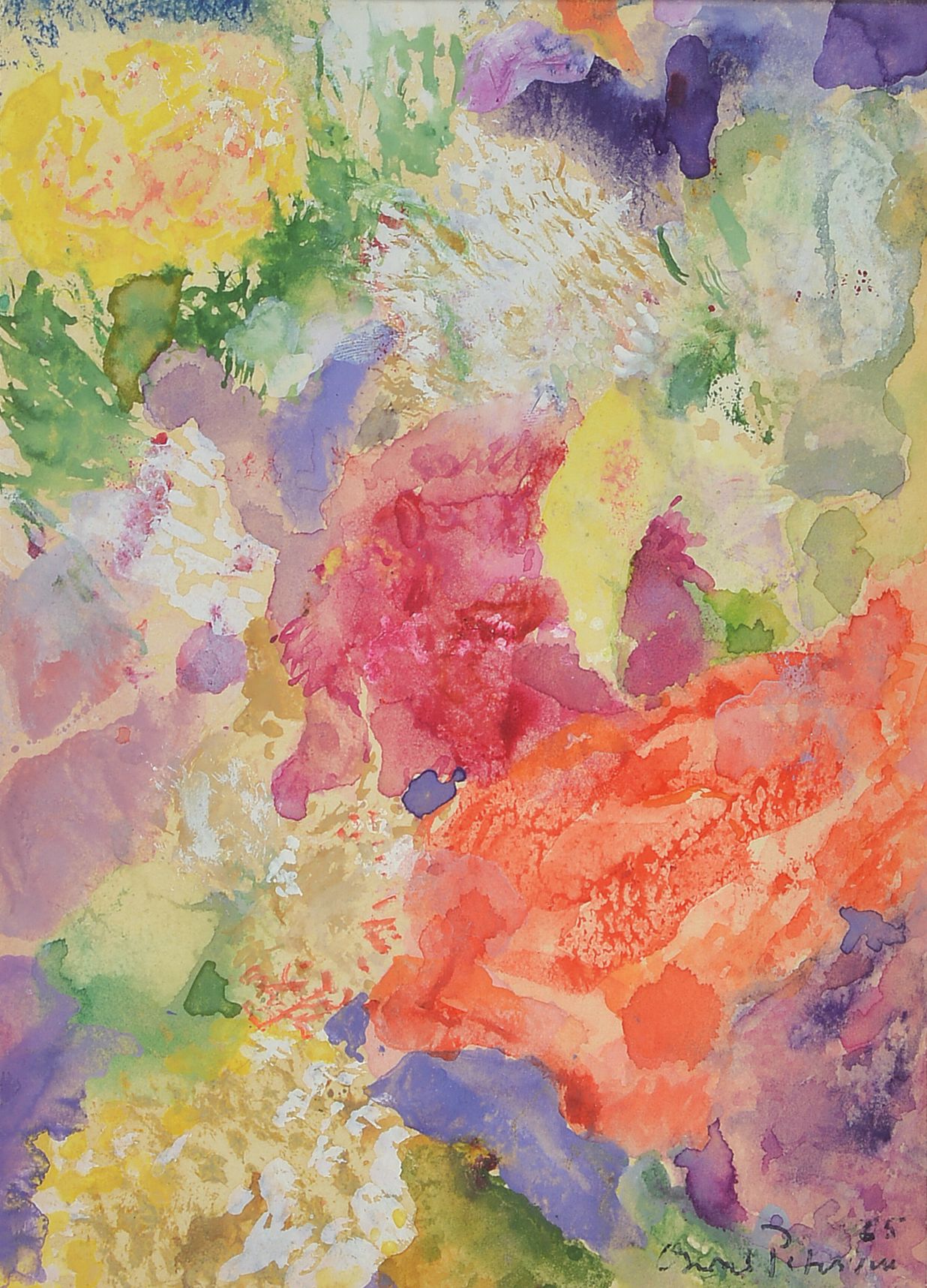 Oswald Petersen, 1903-1992 Düsseldorf, 2 Aquarelle, beide signiert und dat. 65 bzw. 66, ca. 14x20cm, Pp, u.Gl. R. ca. 31x37cm; 16x11.5cm, PP, u.Gl. ...