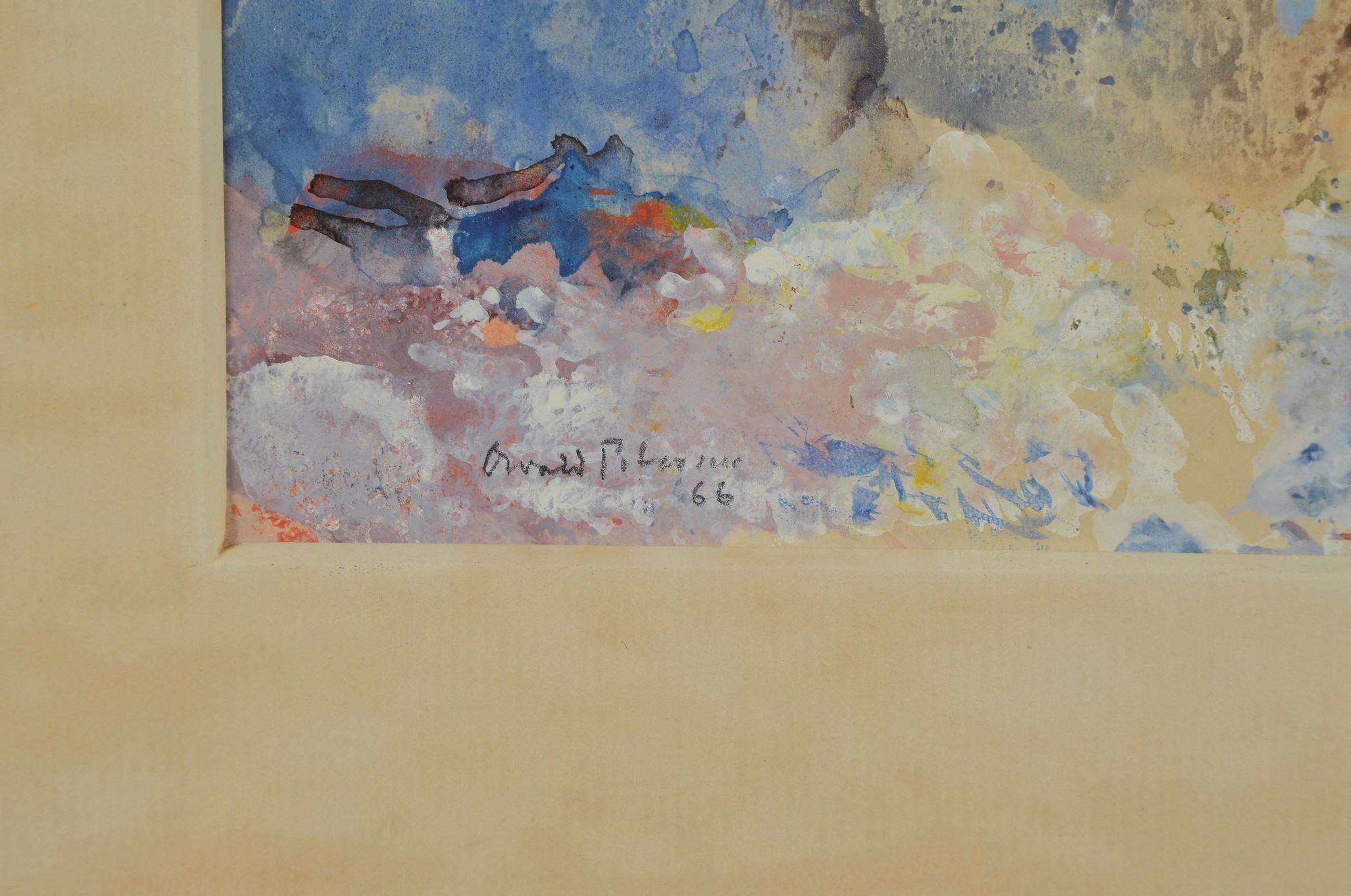 Detail b: Oswald Petersen, 1903-1992 Düsseldorf, 2 Aquarelle, beide signiert und dat. 65 bzw. 66, ca. 14x20cm, Pp, u.Gl. R. ca. 31x37cm; 16x11.5cm, PP, u.Gl. ...