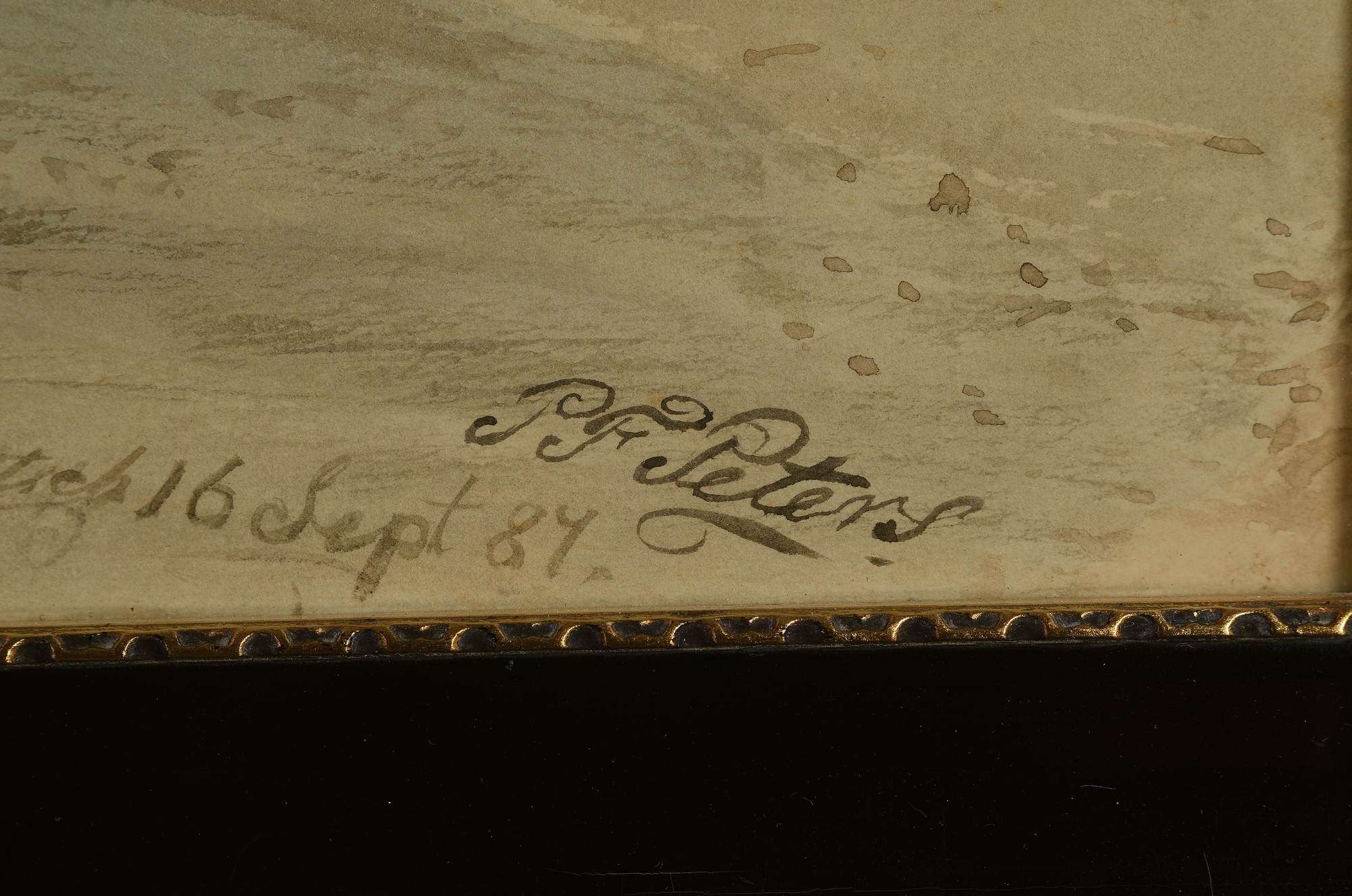 Detail a: Pieter Francis Peters, 1818-1903, Straße in Laatsch, Aquarell über Bleistift, rechts unten signiert, bez. Laatsch und dat. 16. Sept. 84, ca. ...