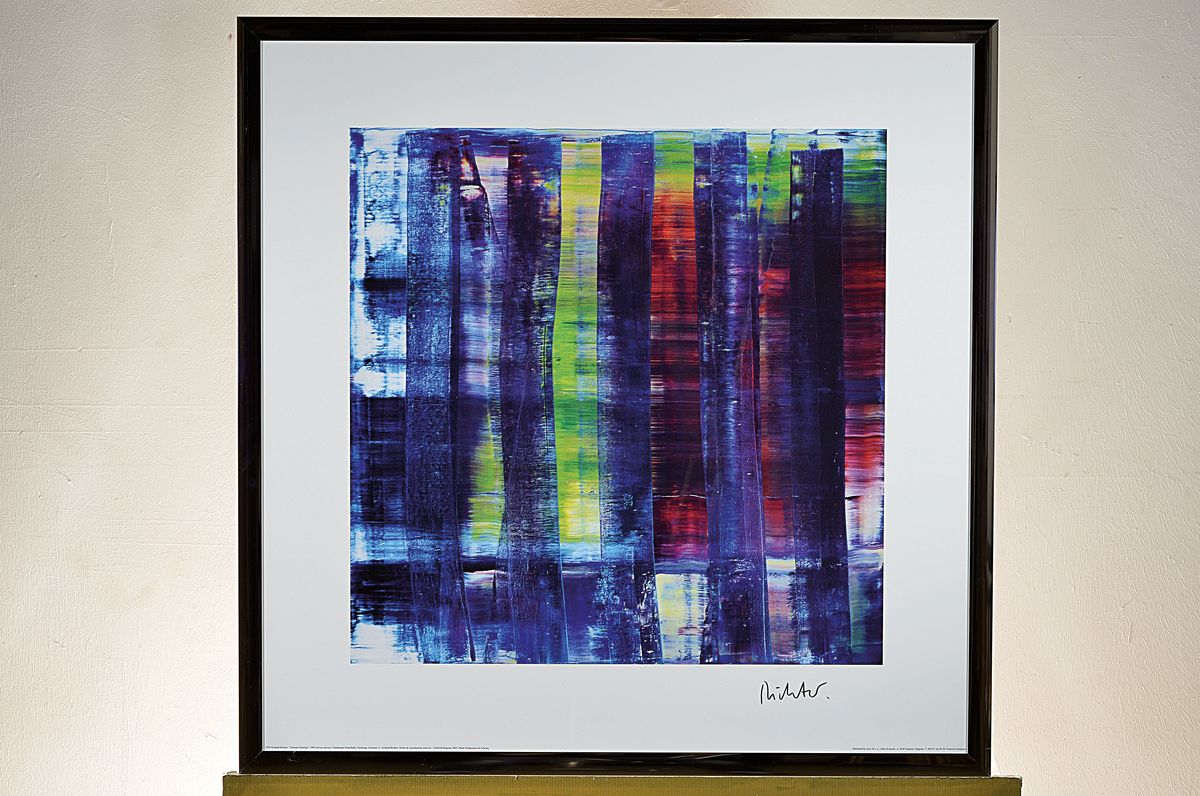 Detail k: Gerhard Richter, geb. 1932, "Abstract Painting", Kunstdruck Acte III, Belgien 2005, Offsetlithografie, handsign., unter Plexiglas gerahmt, ...