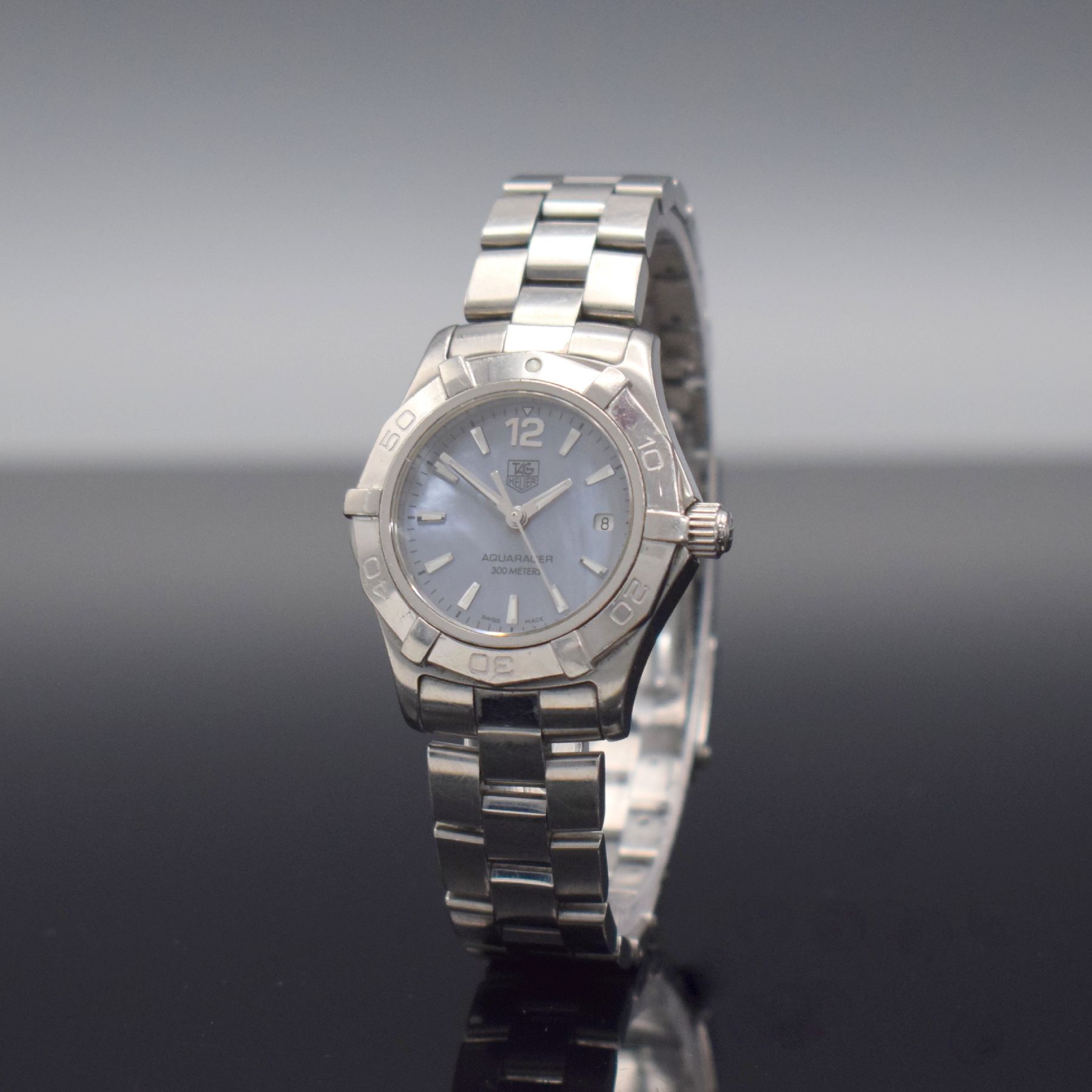 Detail b: TAG HEUER Damenarmbanduhr Aquaracer, Schweiz um 2008, Ref. WAF1417, Edelstahlgeh. inkl. Gliederband m. Faltschl., quarz, Boden & Krone verschr., ab ...