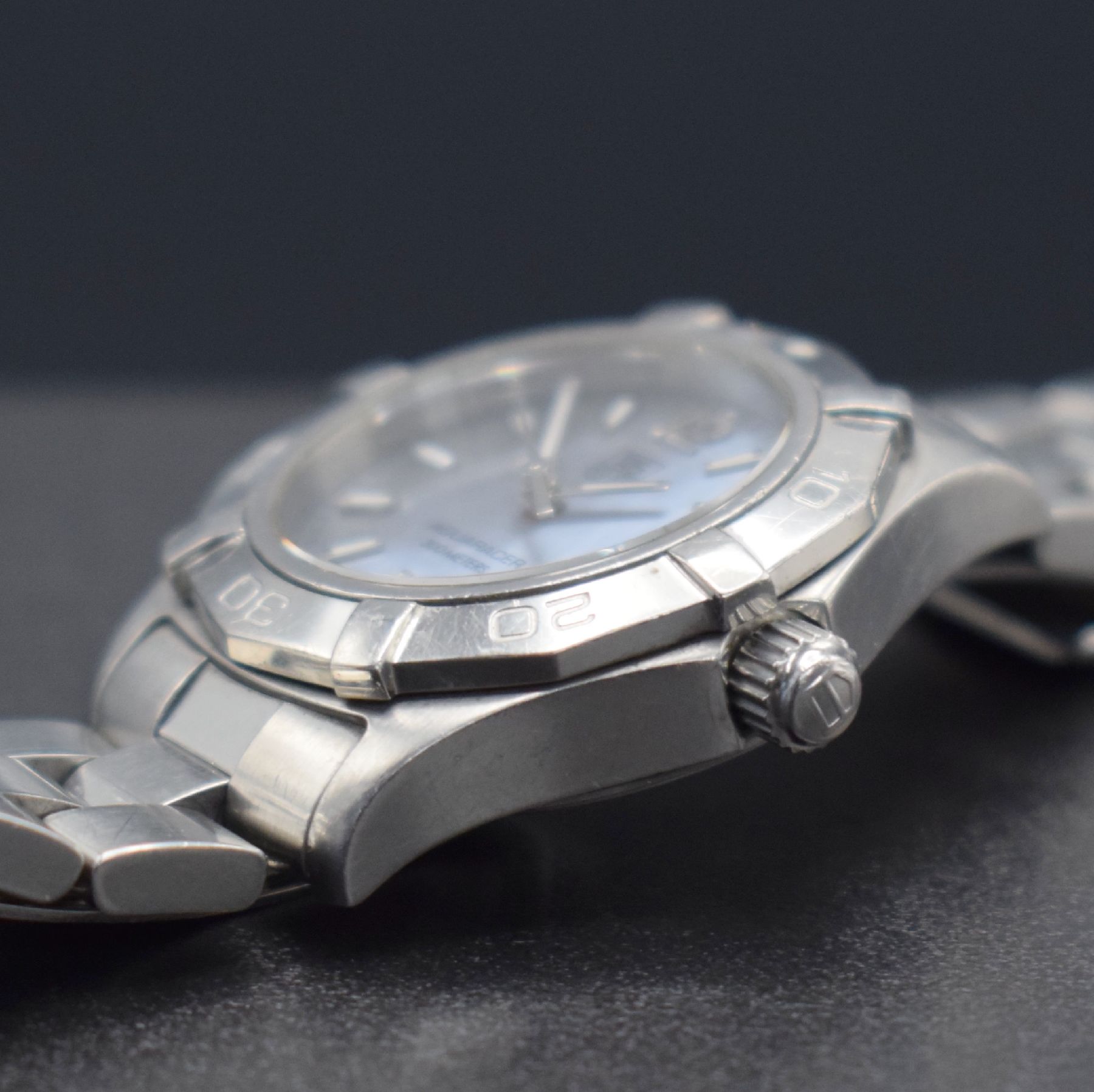 Detail d: TAG HEUER Damenarmbanduhr Aquaracer, Schweiz um 2008, Ref. WAF1417, Edelstahlgeh. inkl. Gliederband m. Faltschl., quarz, Boden & Krone verschr., ab ...