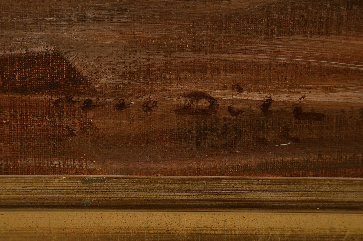 Detail a: Otto Dill, 1884 Neustadt-1957 Bad Dürkheim, fressender Löwe, Öl/Lwd, li. u. signiert und dat. 1922, ca. 70 x 90 cm, R. ca. 80x100cm