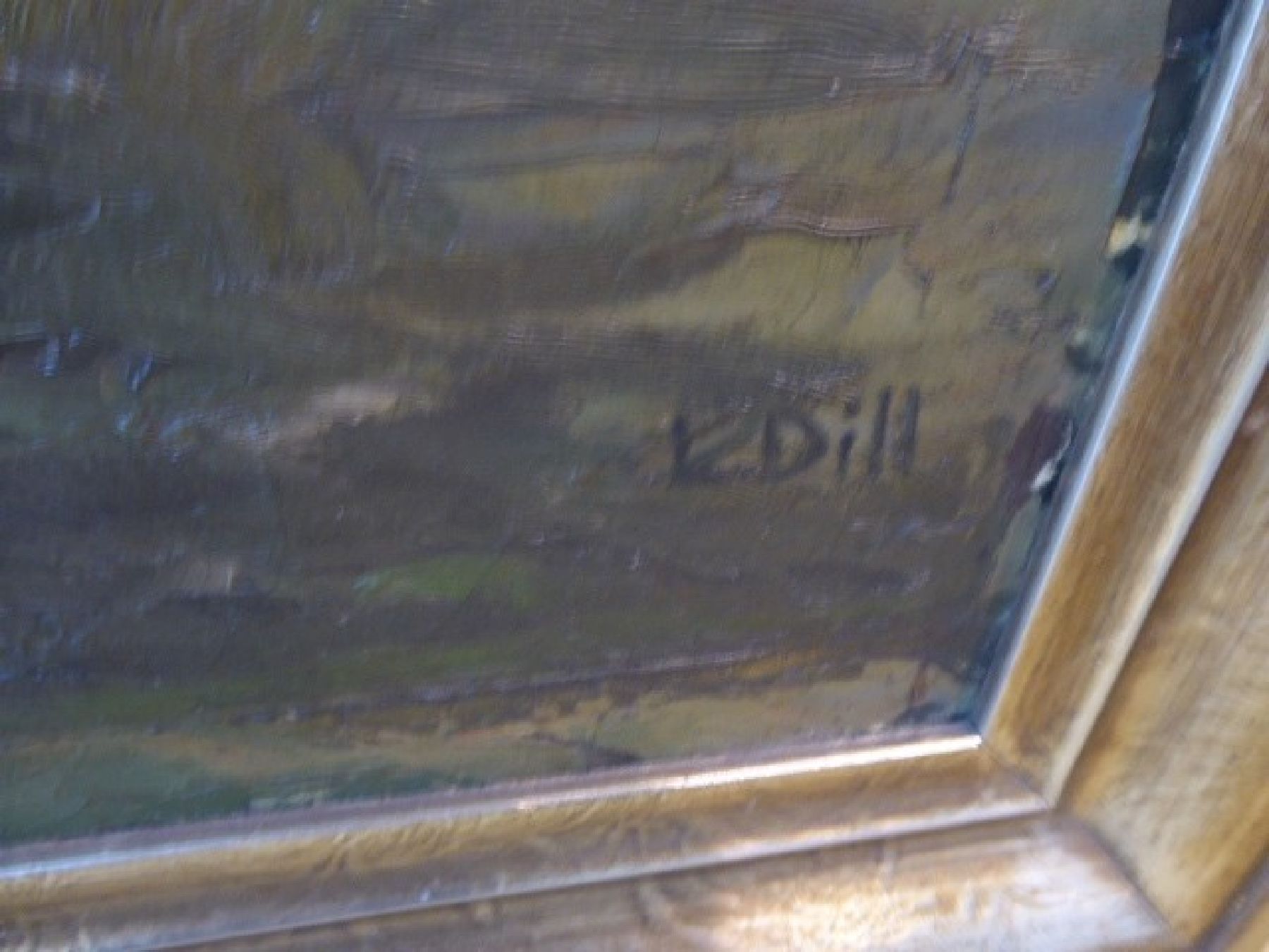 Detail e: Ludwig Dill, 1848 Gernsbach-1940 Karlsruhe, Studium an der Akademie München bei Piloty und Otto Seitz, beeinflußt von Adolf Lier, ...