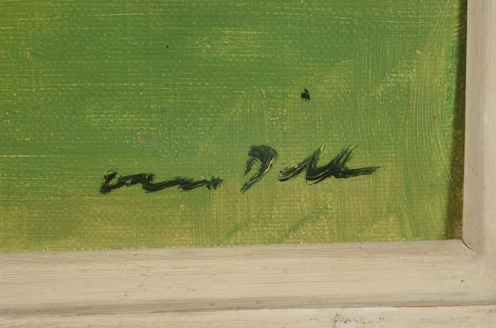 Detail a: Otto Dill, 1884 Neustadt-1957 Bad Dürkheim, Pferderennen, dynamische Darstellung, Öl/ Leinwand auf Platte, später bezeichnet, 30 x 40 cm, Rahmen ...