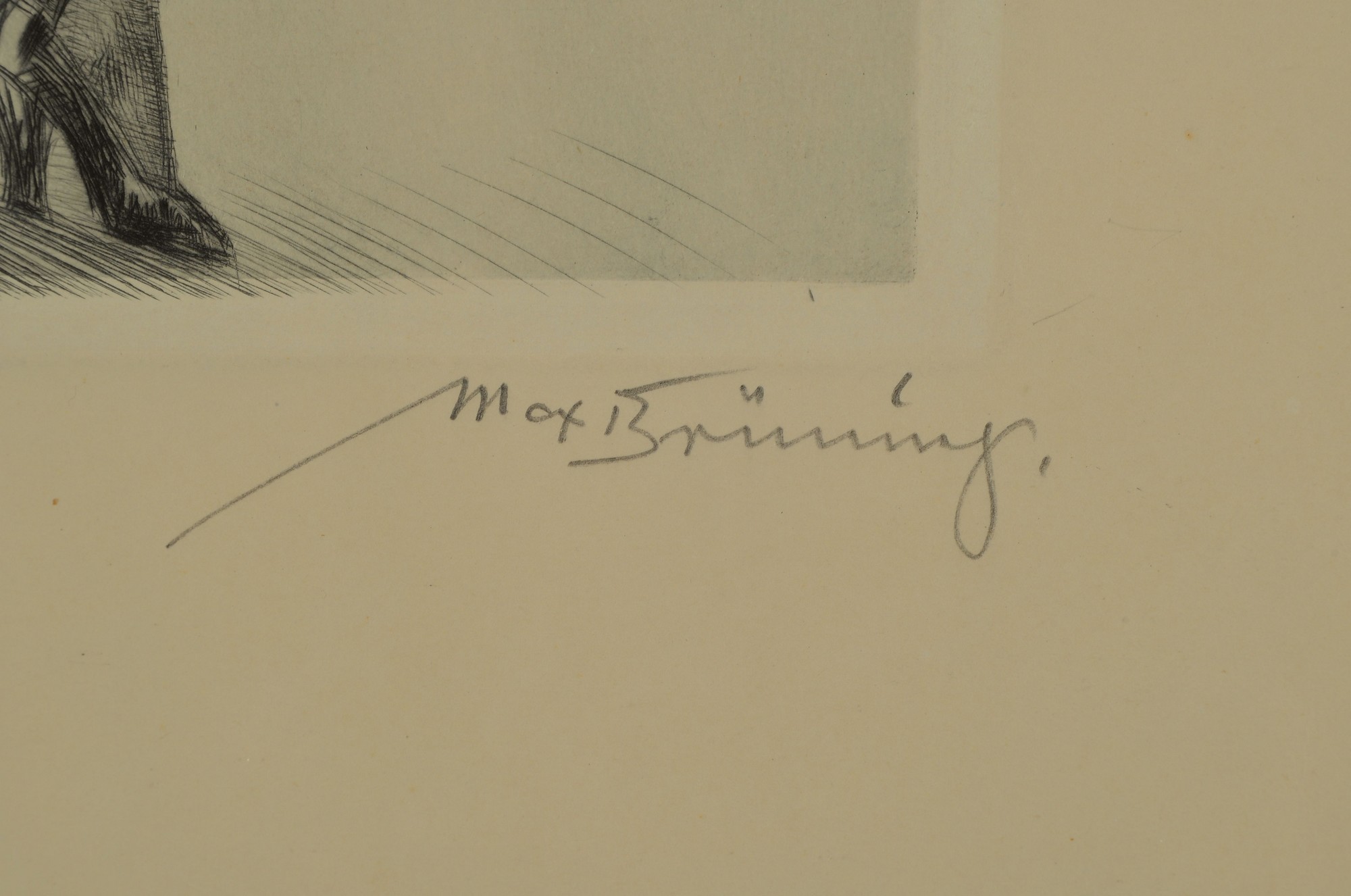 Detail b: Max Brüning, 1887-1968, 3 Radierungen, alle handsigniert, mit verschiedenen erotischen Frauendarstellungen, eine bezeichnet Opium, eine bezeichnet ...