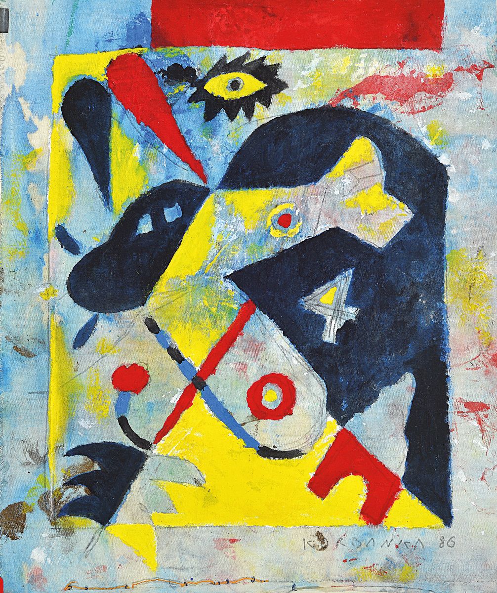 Dieter Korbanka, 1936-2010, Abstrakte Komposition, Acryl und Bleistift auf Lwd, signiert und dat. 86, ca. 44x38cm