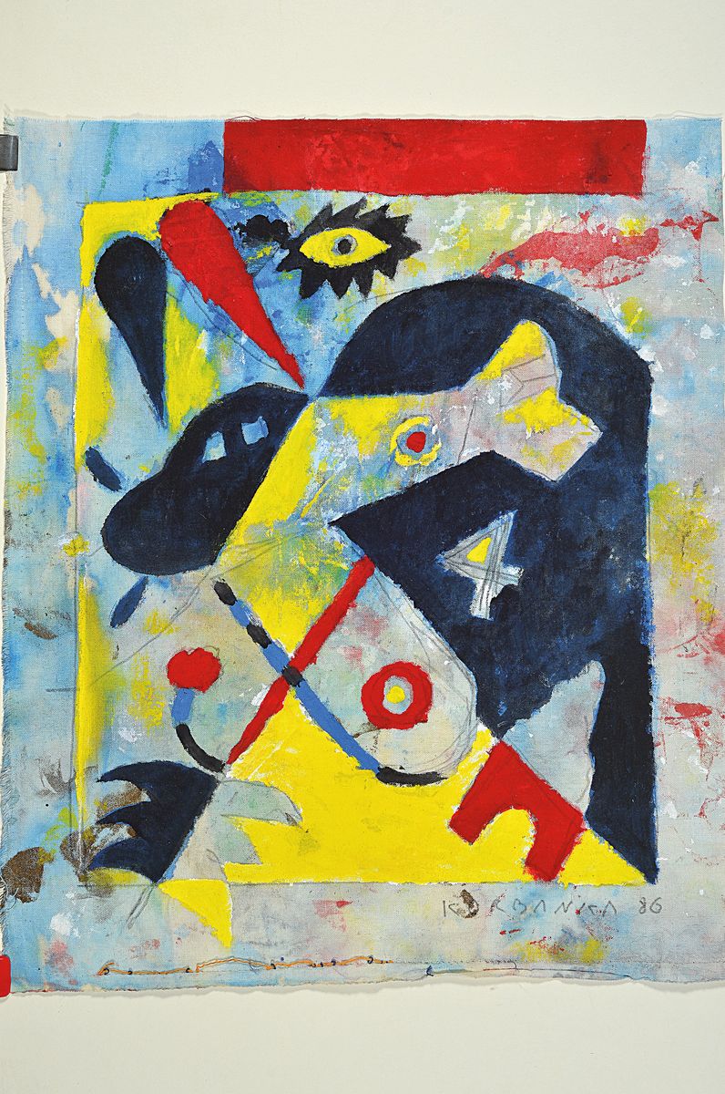 Detail k: Dieter Korbanka, 1936-2010, Abstrakte Komposition, Acryl und Bleistift auf Lwd, signiert und dat. 86, ca. 44x38cm
