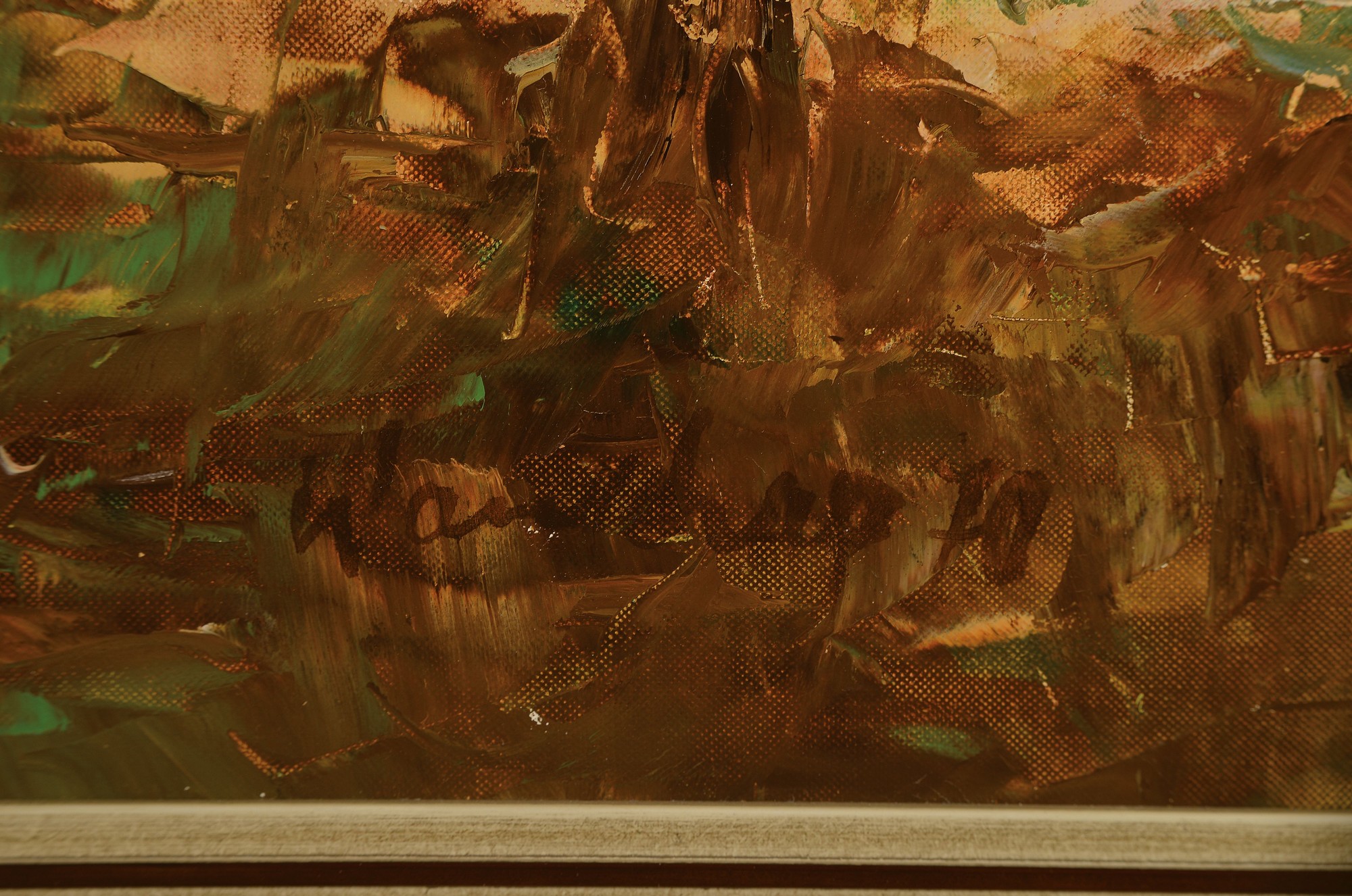 Detail a: Helmut Wanschap, 1911 Berlin-1987 Kusel, Ernteszene, Öl/Lwd, links unten signiert und dat. 70, ca. 90x100cm, R. ca. 101x111cm