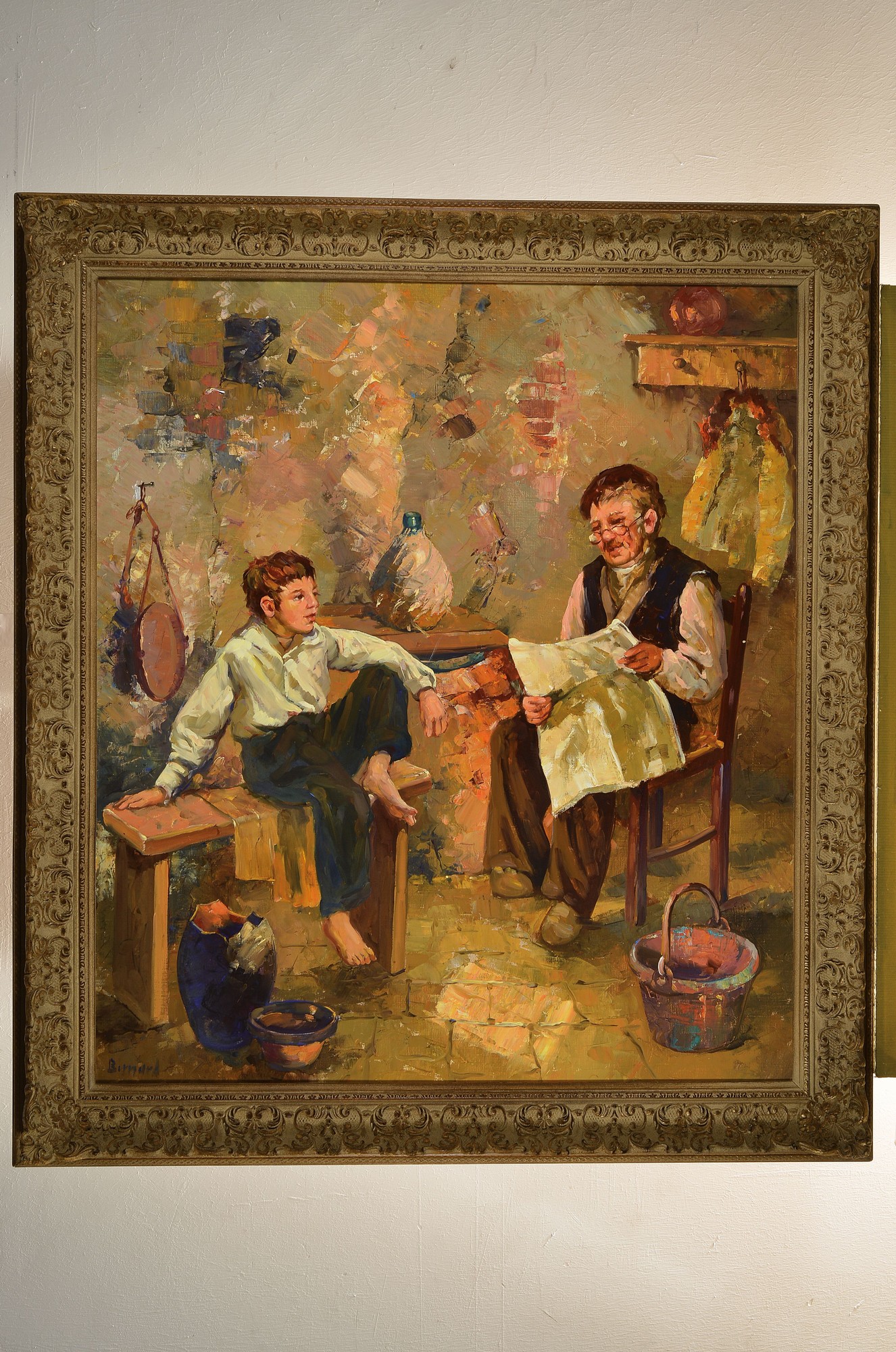 Detail k: Elfriede Bernard-Reichelt, 1910-1993 Düsseldorf, Studium an der Akademie Düsseldorf bei Prof. Schnorr und Prof. Junghans, hier: Interieur mit ...