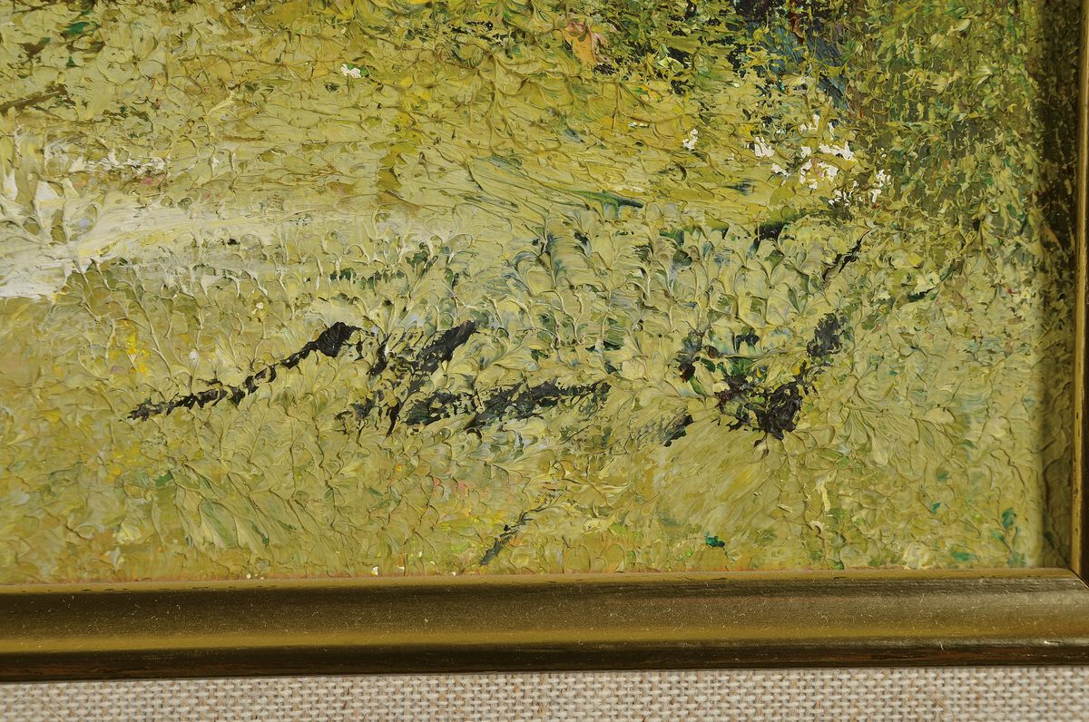 Detail a: Rahnavard Madjid, geb. 1943 Teheran, lebt und arbeitet in München, Frauen im Park, Öl/Lwd, rechts unten signiert, ca. 60x70cm, R. ca. 76x86cm
