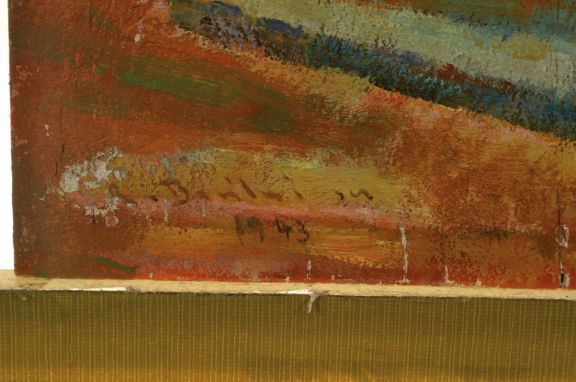 Detail a: Robert Breitwieser, 1899-1975, Stillleben mit Blumenstrauß und Schatulle, Öl/Holz, links unten signiert und dat. 43 , ca. 45x38cm, schwundrissig