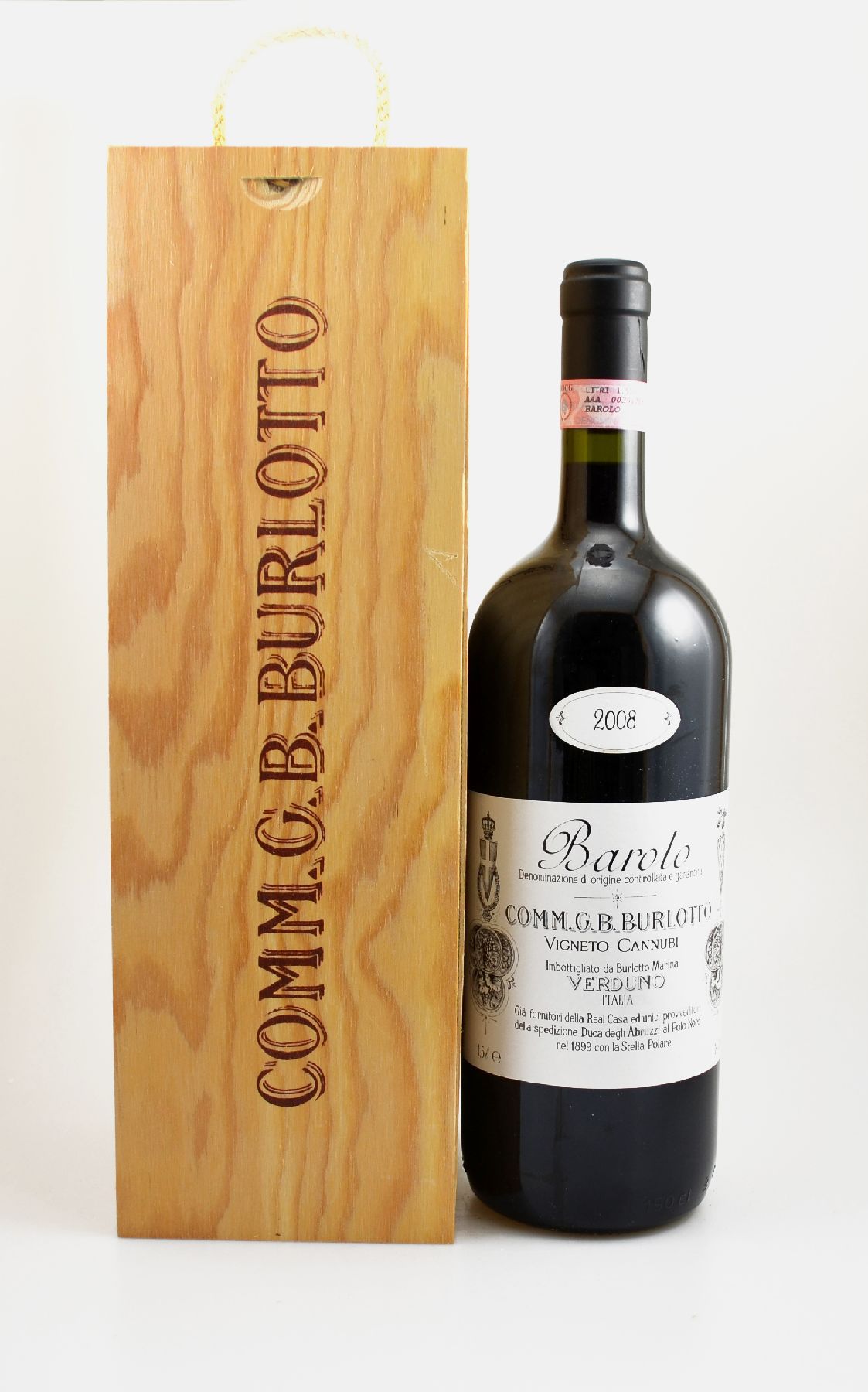 Detail a: 1 Magnumflasche 2008 Comm.G.B. Burlotto , Cannubi, Barolo, ca. 150 cl, 14 % Vol., Füllstand: into neck, hervorragender Erhaltungszustand, ...