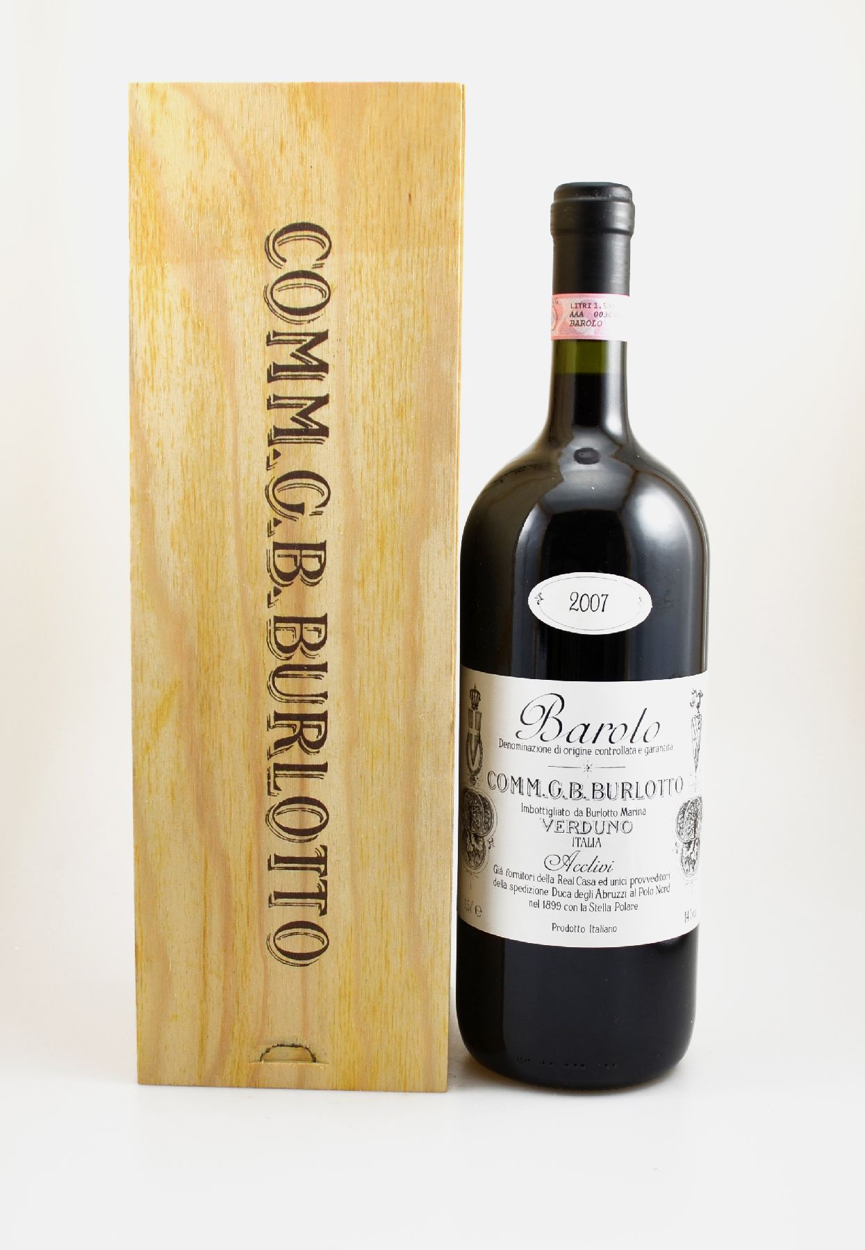 Detail a: 1 Magnumflasche 2007 Comm.G.B. Burlotto , Acclivi, Barolo, ca. 150 cl, 14 % Vol., Füllstand: into neck, hervorragender Erhaltungszustand, ...
