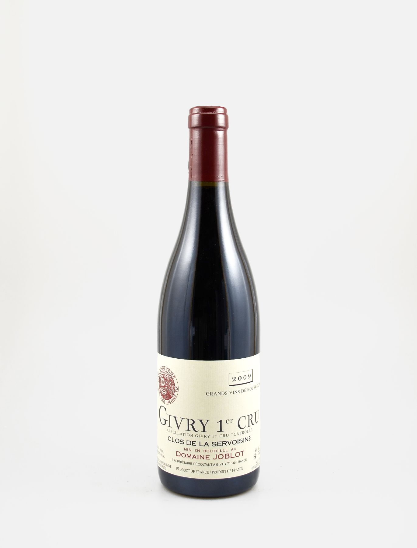 9 Flaschen 2009 Domaine Jablot Clos de la Servoisine, Givry, 1er Cru, je ca. 75 cl, 13 % Vol., Füllstände: je high fill, hervorragende ...