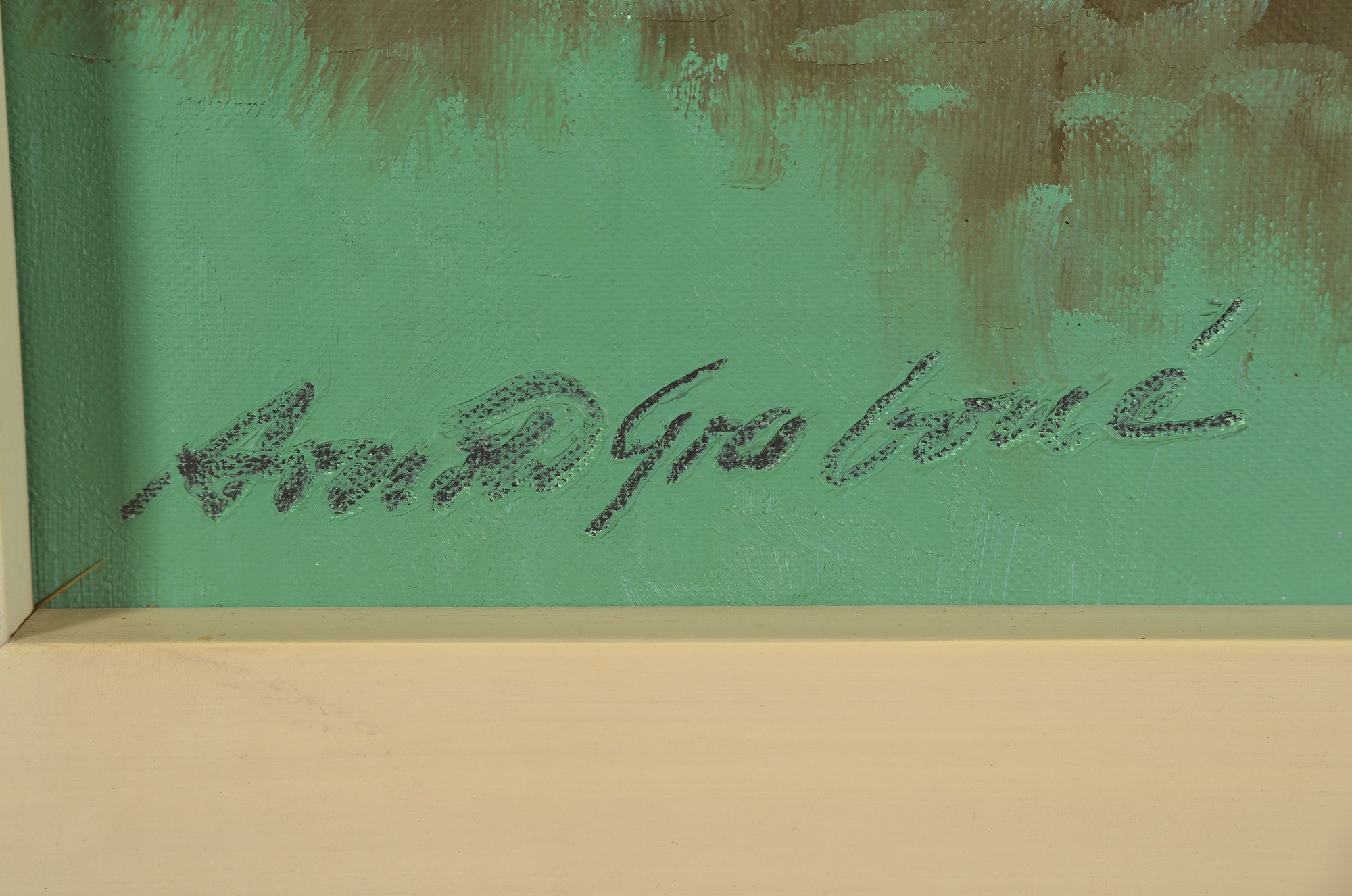 Detail a: Prof. Arnold Graboné, 1896 - 1982, Wintertag im Inntal, Öl/Lwd, signiert, ca. 70 x 80 cm, Rahmen: 88 x 98 cm