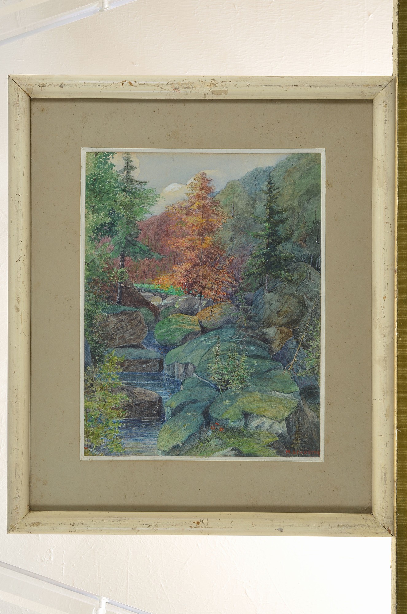 Detail k: Karl Maria Schuster, 1871 Purkersdorf - 1953 Wien, Schüler der Wiener Akademie, zwei Parklandschaften, Aquarell/Papier, li. u. in Rot signiert und ...