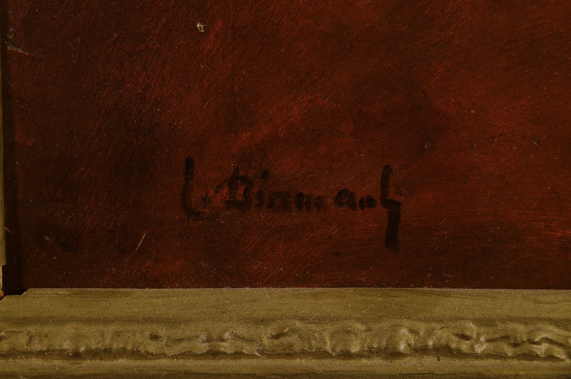 Detail a: Lazar Michailovic Diamant, 1874 Jalta-1922 München, Studium an der Akademie München, Profilporträt eines Kardinals, Öl/Malkarton, links unten ...