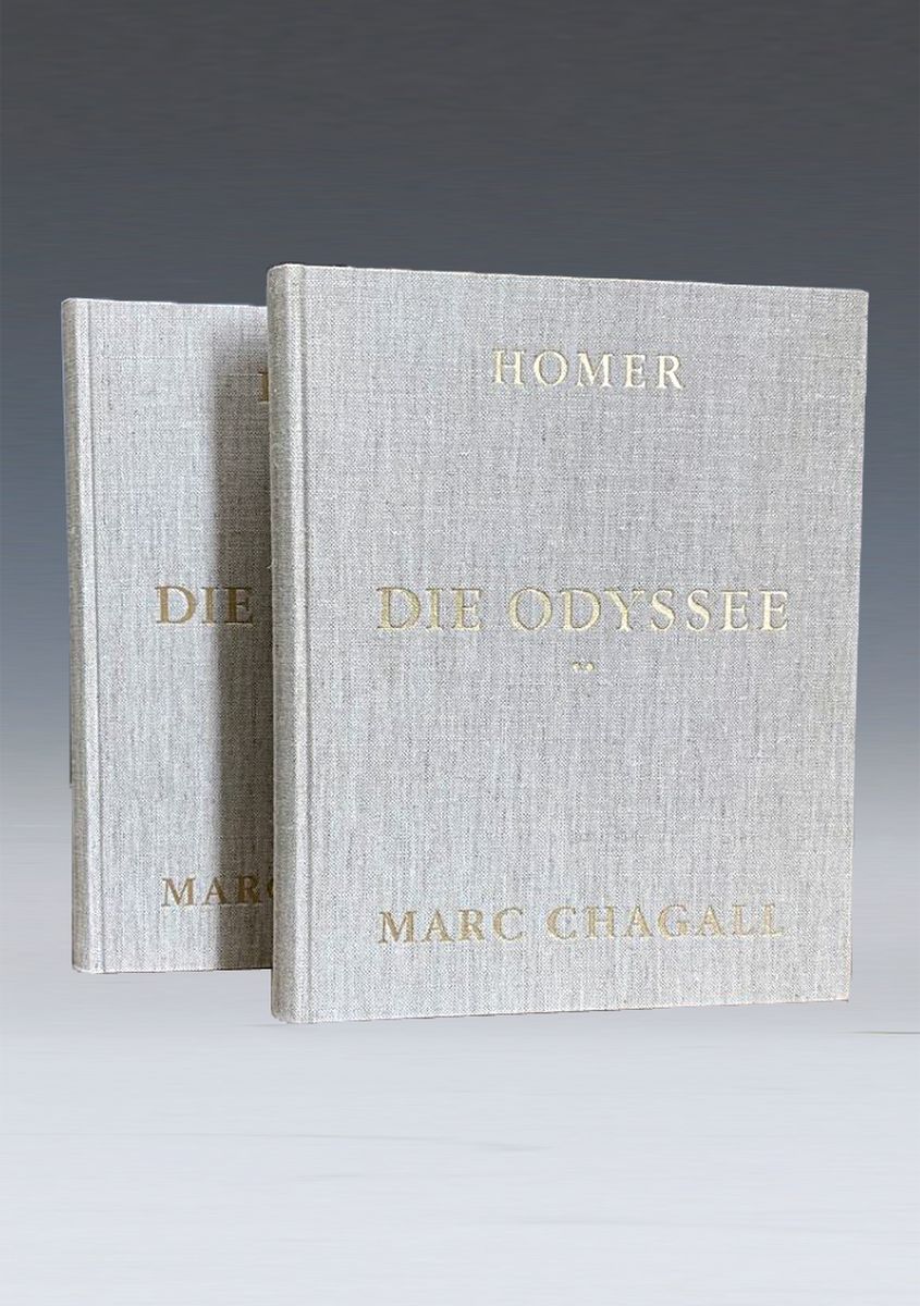 Marc Chagall, 1887 - 1985, Homer, Die Odysee, 2 Bände von 1989, Daco-Verlag Günther 2500 Bläse/Stuttgart, Auflage 2500, mit vielen farbigen ...