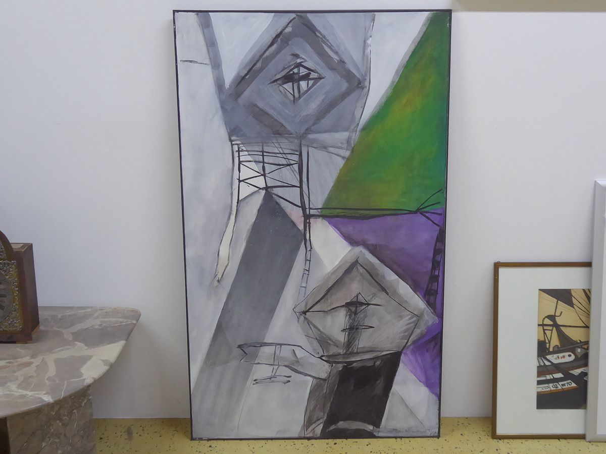 Detail k: Edgar Schmandt, 1929 Berlin-2019 Mannheim, Studie (PH2), rückseitig so betitelt, Öl/Lwd, signiert und dat. 70, ca. 135x80cm