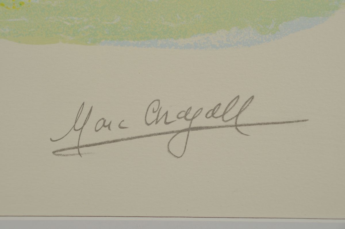 Detail a: Marc Chagall, 1887-1985, Bouquet de Fleurs, Farblithographie, drucksigniert, num.: US 1701/2000, ca. 85x55cm, u.Gl., R. ca. 100x70cm