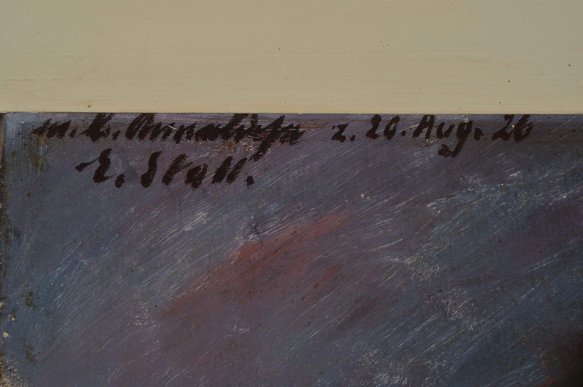 Detail a: Eugen Stoll, 1895-1978 Ludwigshafen, Studium an der Akademie Karlsruhe, Meisterschüler von Albert Haueisen, hier: Blumenstillleben, Öl/Malkarton, ...