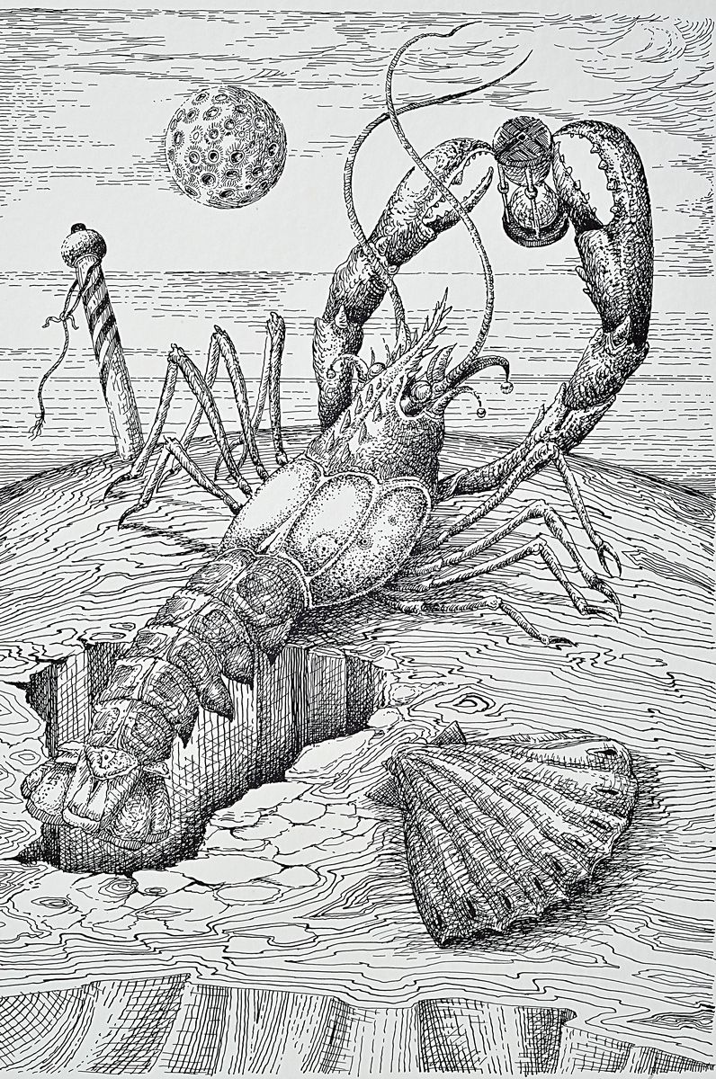Detail l: Werner Holz, 1948 Grünstadt-1991 Ludwigshafen am Rhein, namhafter Vertreter des Phantastischen Realismus, hier: 5 Arbeiten: Zu Carmina Burana, ...