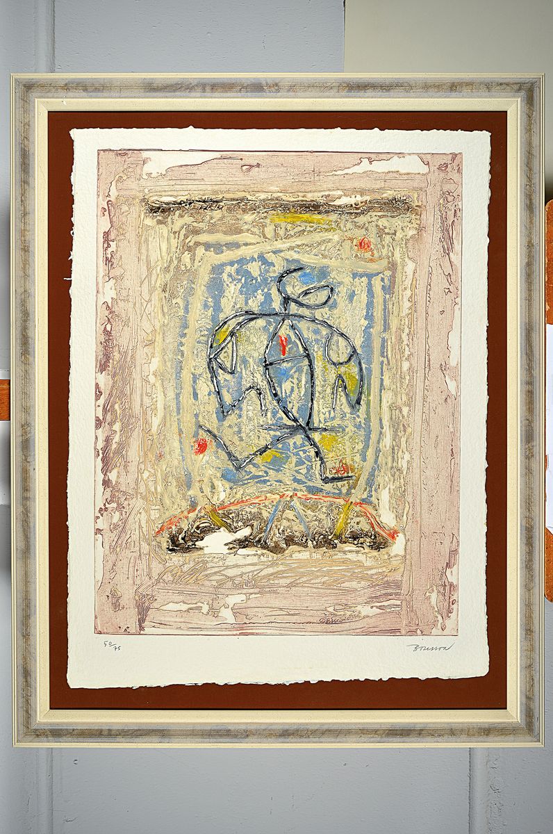 Detail m: Heinz Friedrich, 1924-2018 Schwetzingen, zwei Farbholzschnitte: Im Weinberg, signiert und dat. 1976, betitelt und num. 47/100, ca. 28x28cm, PP, ...