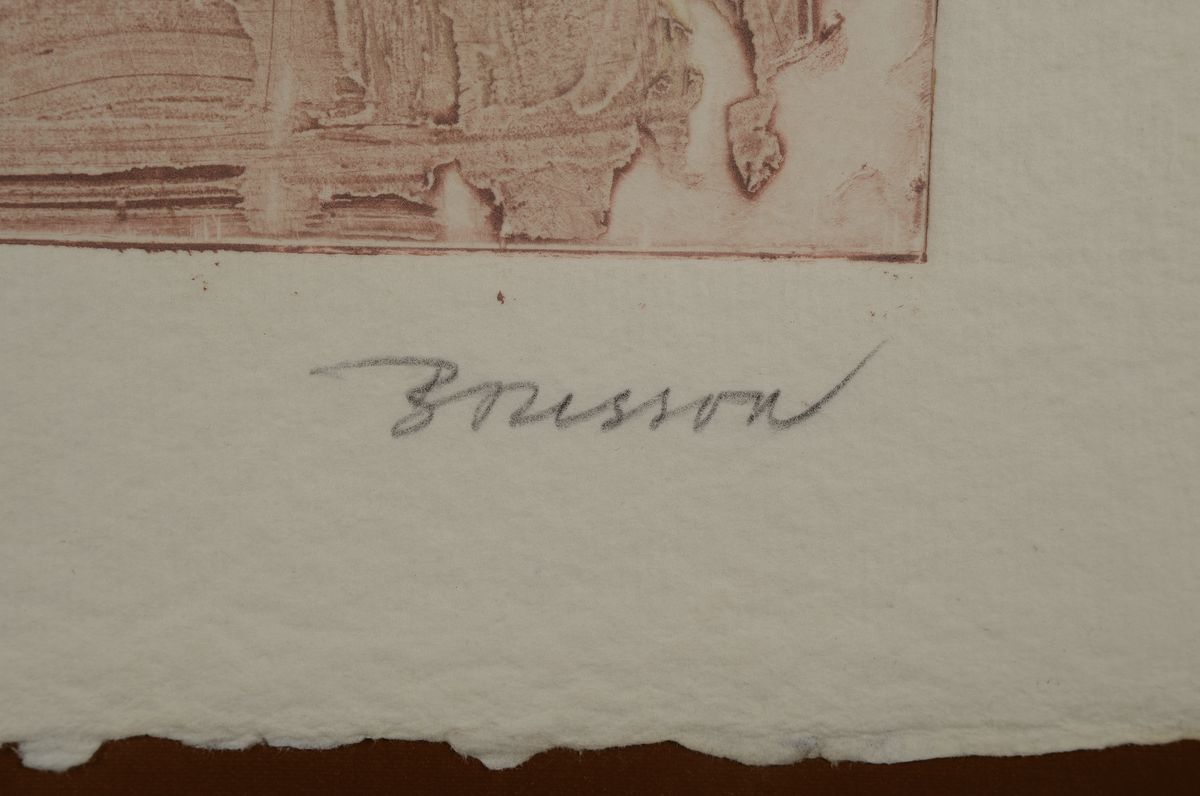 Detail a: Pierre-Marie Brisson, geb. 1955 Orleans, lebt und arbeitet in Paris, hier: Fenetre bleue, großes Farb-Carborundum, handsigniert und num. 50/75, ca. ...
