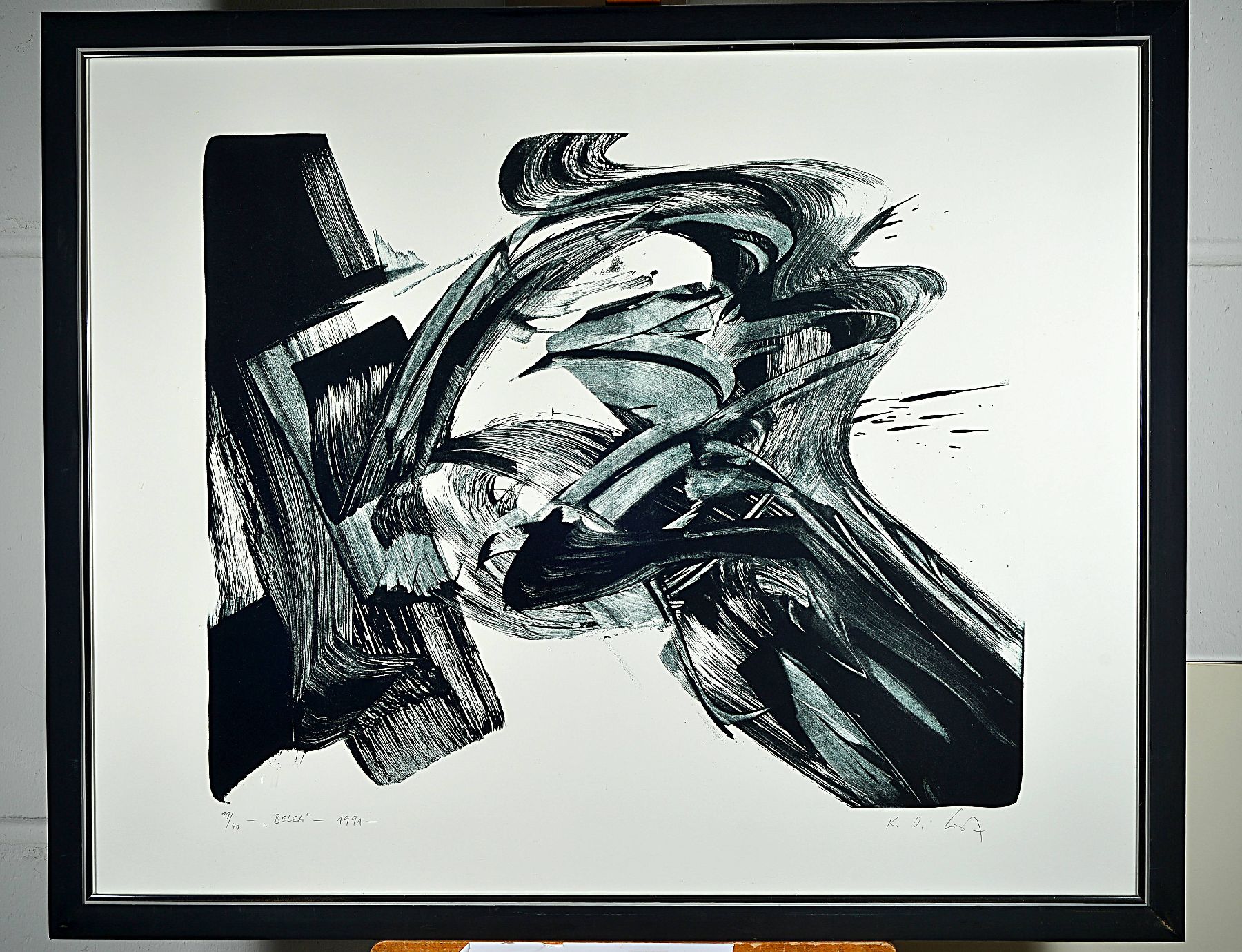 Karl Otto Götz, 1914 Aachen-2017 Wolfenacker, Belem, große Lithographie von 1991, handsigniert, betitelt, datiert und num. 19/40, ca. 64x78cm, ...