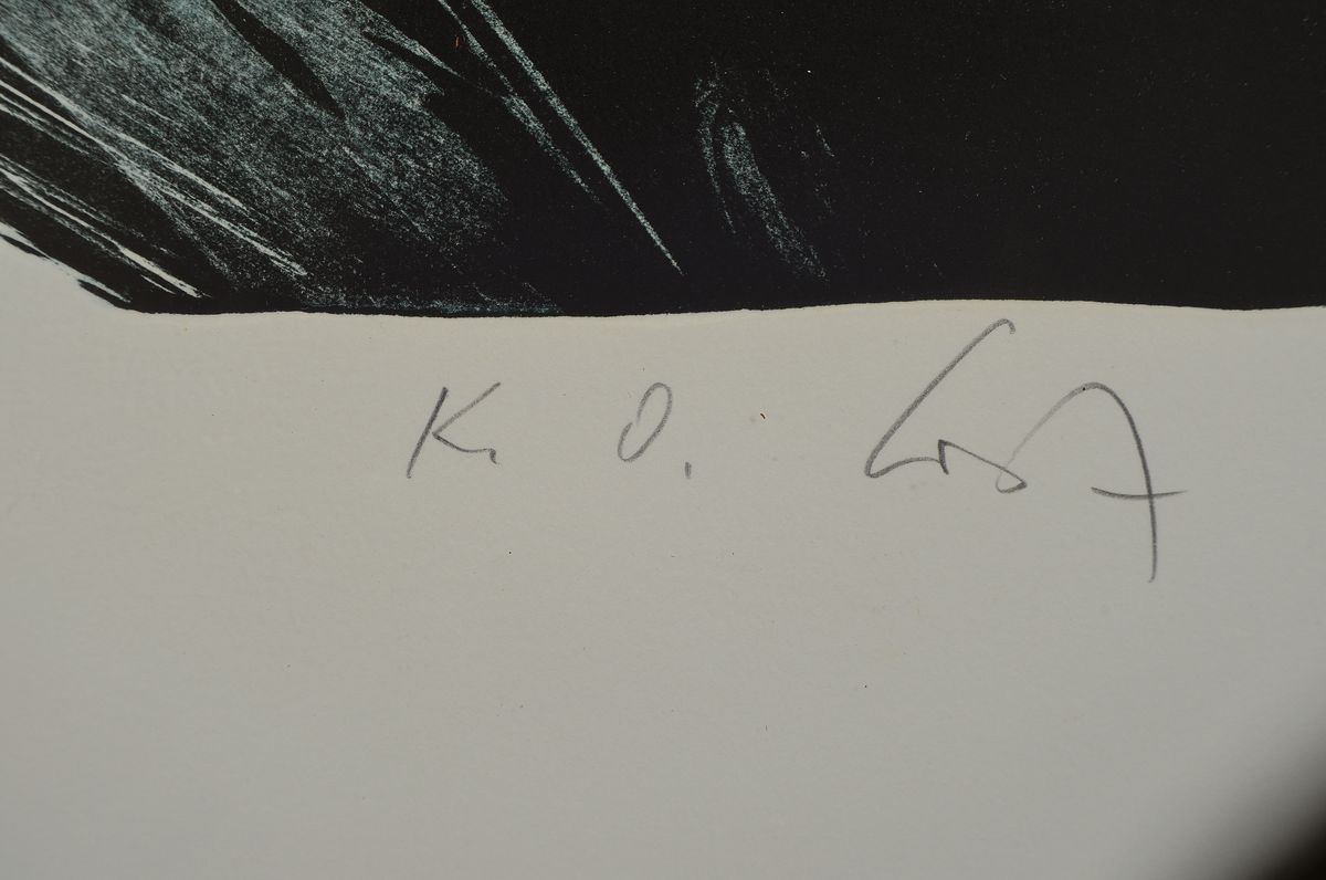 Detail a: Karl Otto Götz, 1914 Aachen-2017 Wolfenacker, Belem, große Lithographie von 1991, handsigniert, betitelt, datiert und num. 19/40, ca. 64x78cm, ...