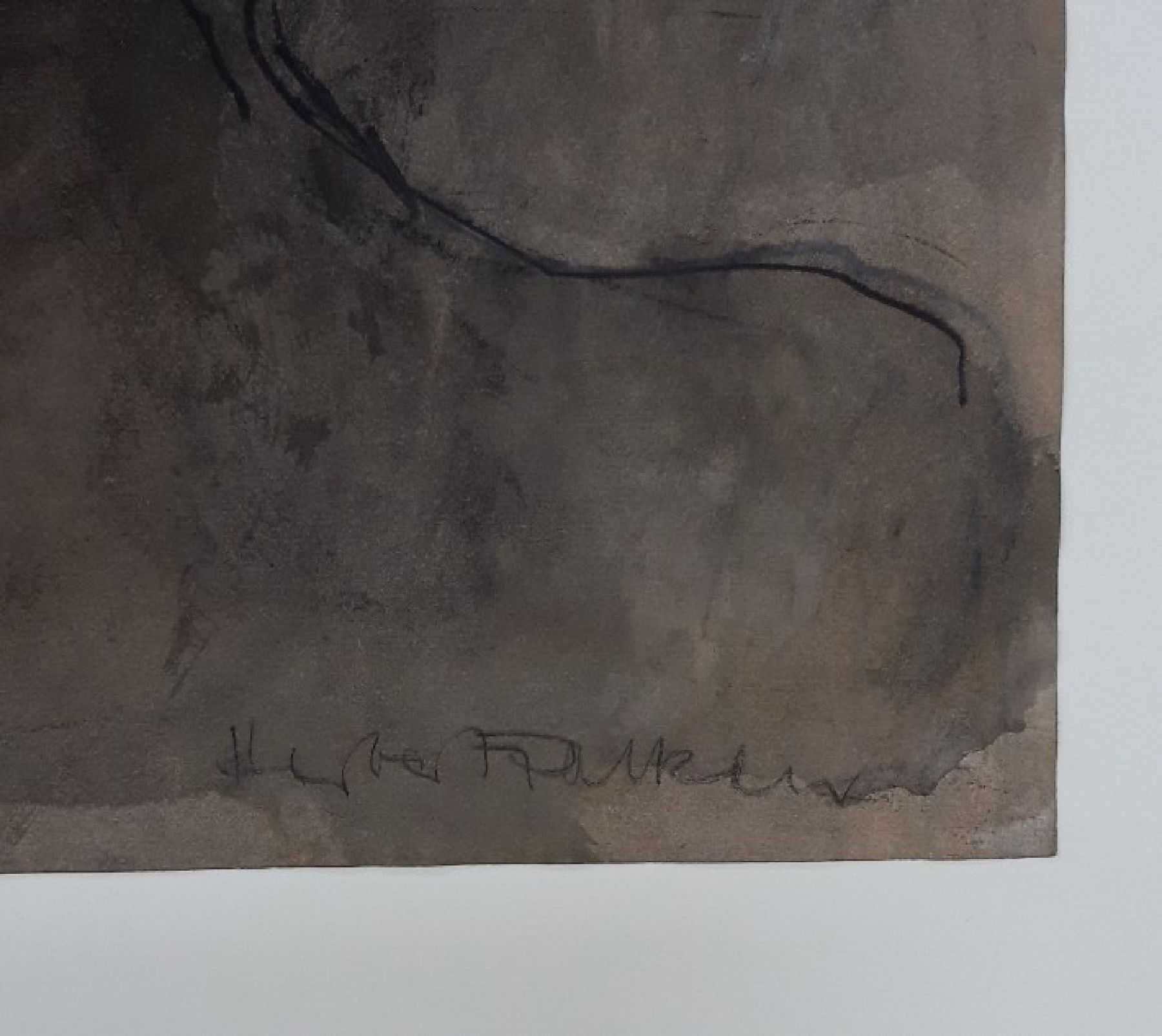Detail a: Herbert Falken, geb. 1932 Aachen, Kopf-Z-1981, Tusche und Aquarell auf Papier, Motiv ca. 50x65 cm, Gesamtmaß ca. 70x100 cm